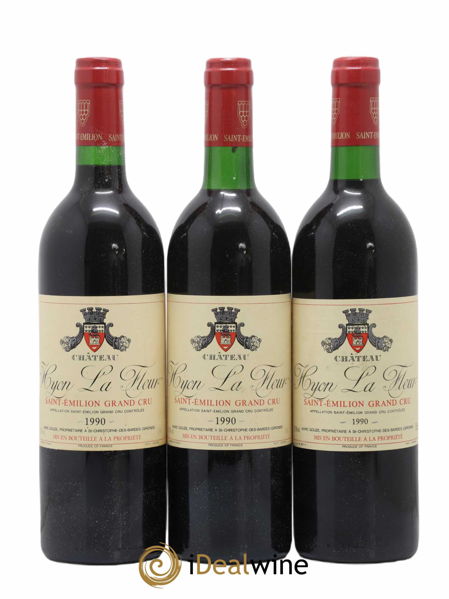 Saint-Émilion Grand Cru Hyon La Fleur 1990 - Posten von 3 Flaschen - 0