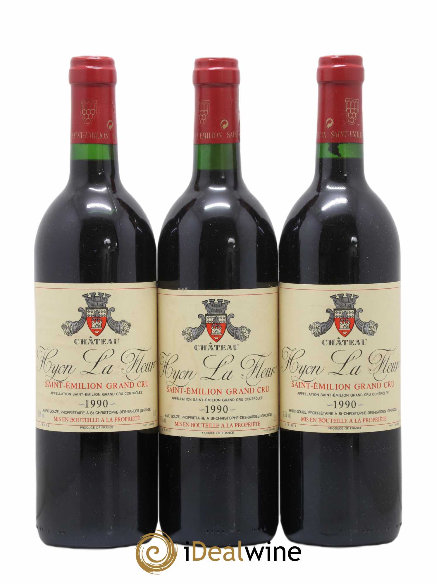 Saint-Émilion Grand Cru Hyon La Fleur 1990 - Posten von 3 Flaschen - 0
