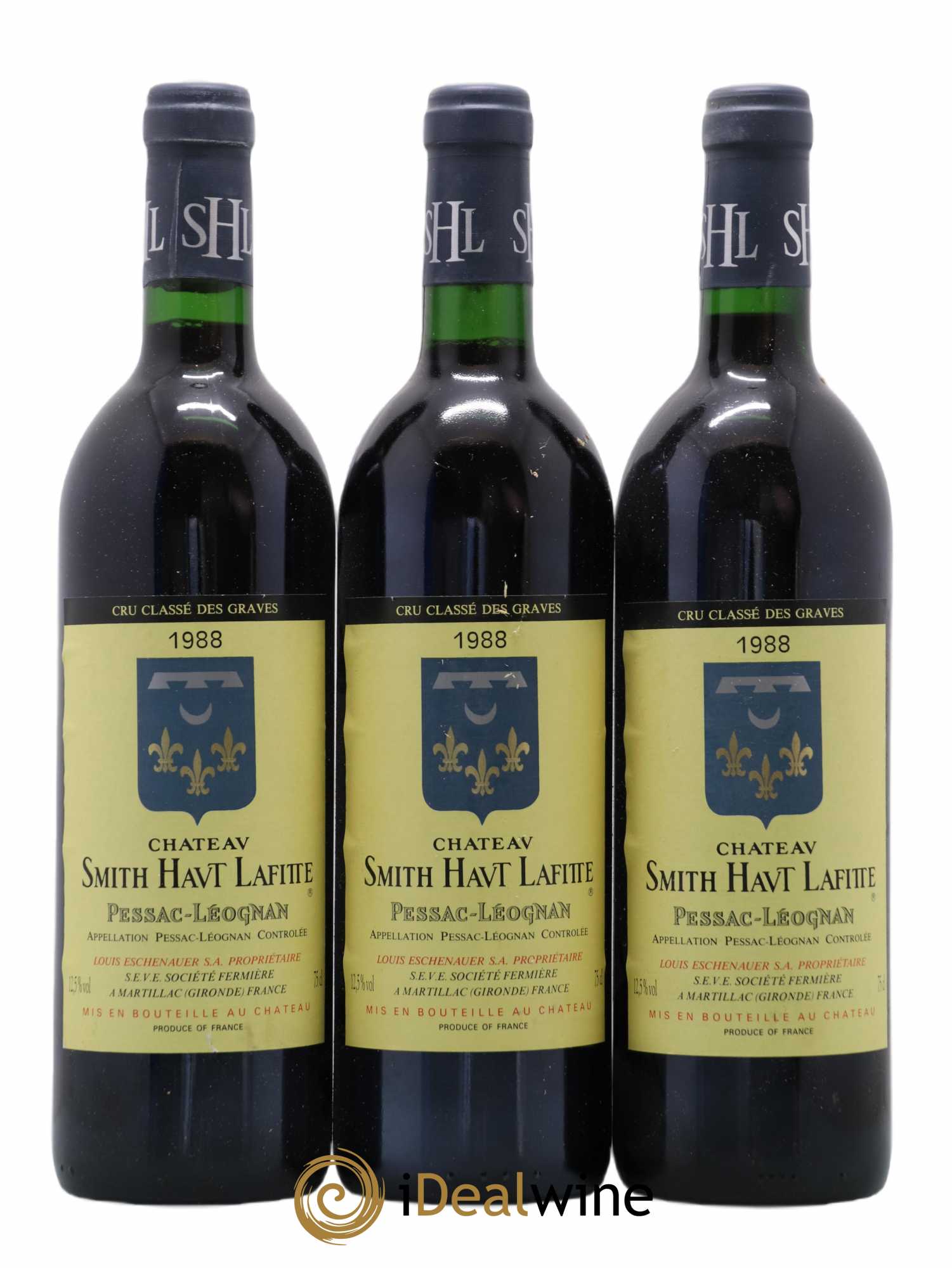 Château Smith Haut Lafitte Cru Classé de Graves 1988 - Lot de 3 bouteilles - 0