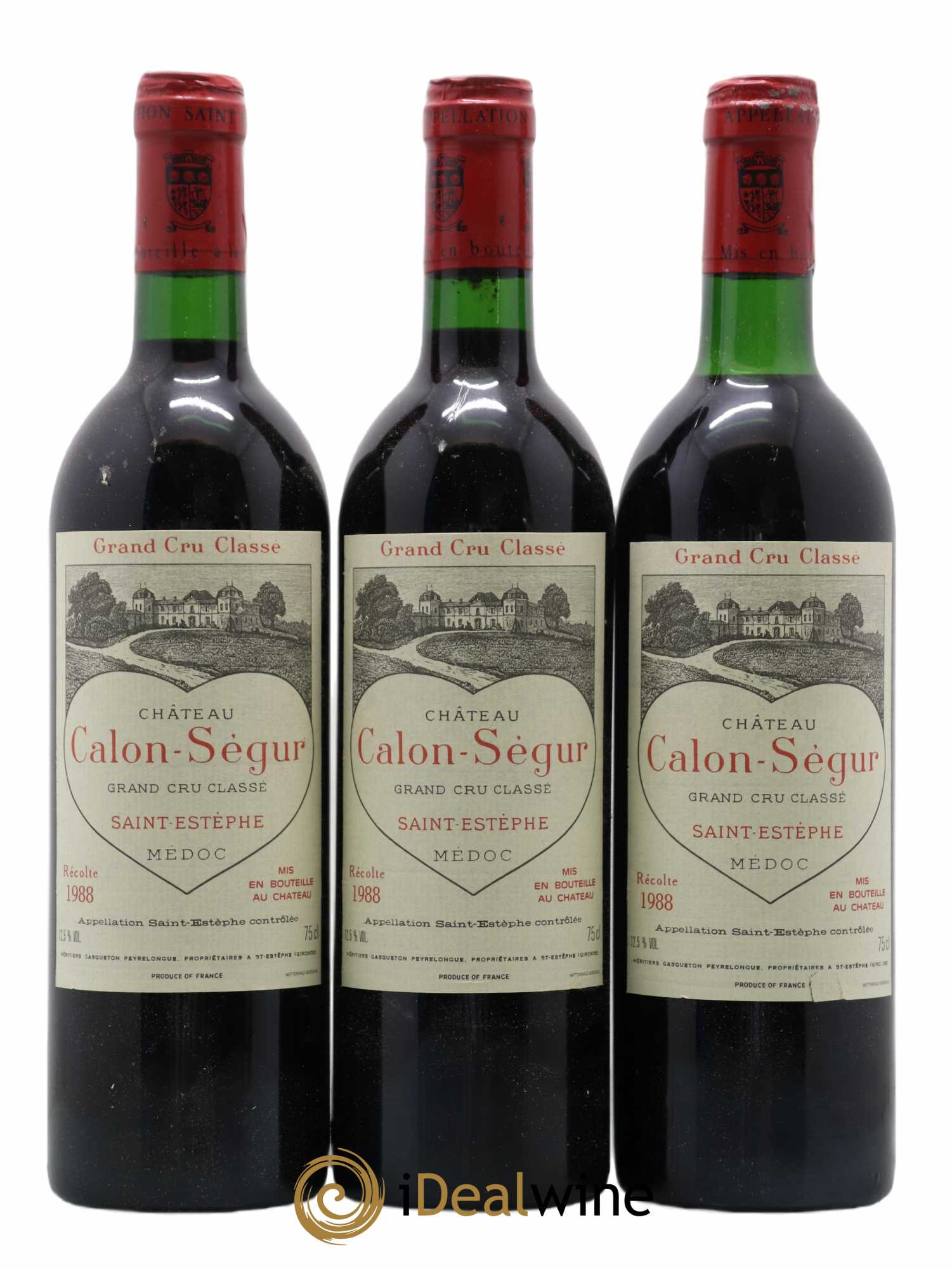 Château Calon Ségur 3ème Grand Cru Classé 1988 - Lot de 3 bouteilles - 0