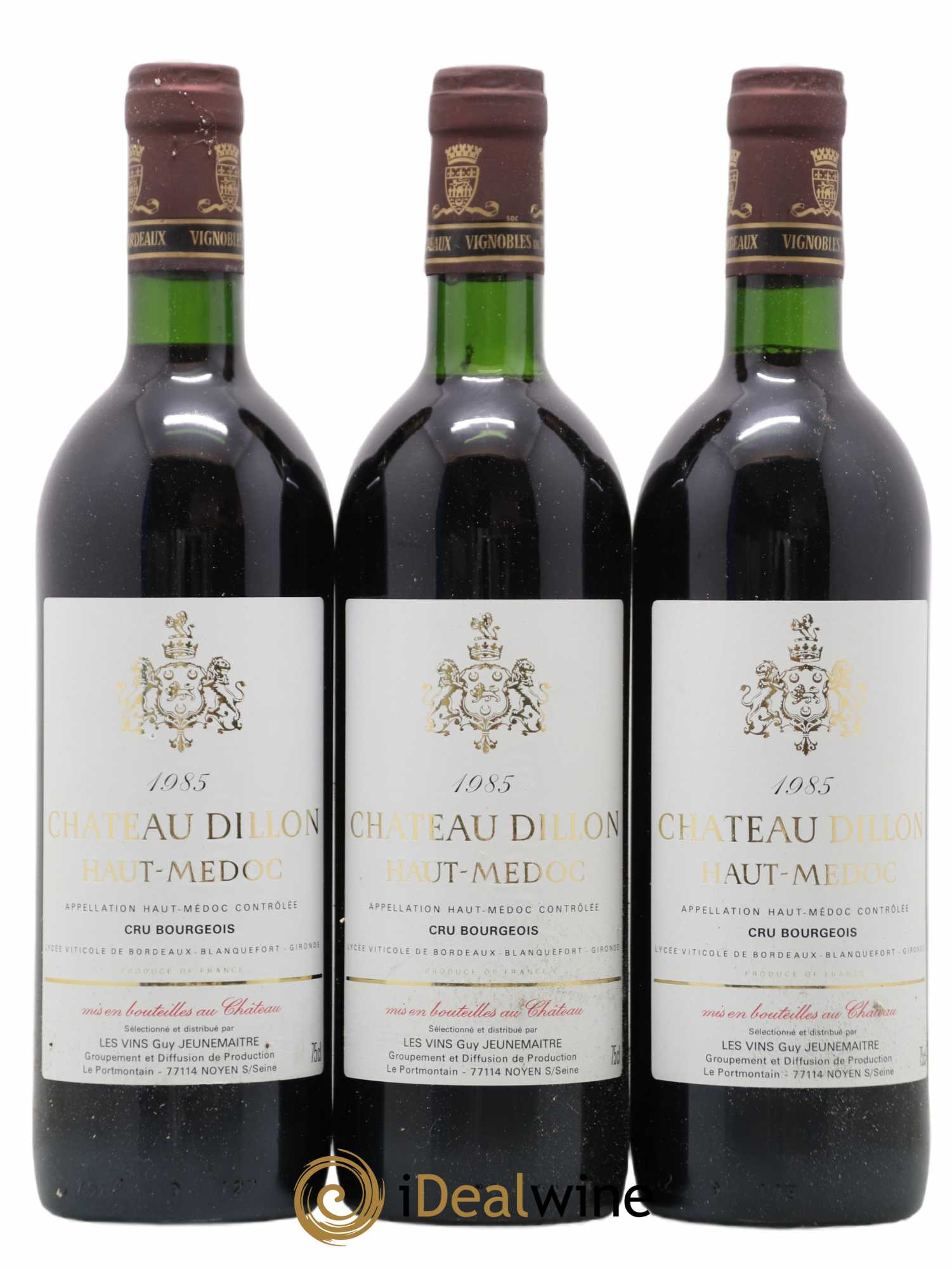 Château Dillon Cru Bourgeois 1985 - Lot de 3 bouteilles - 0