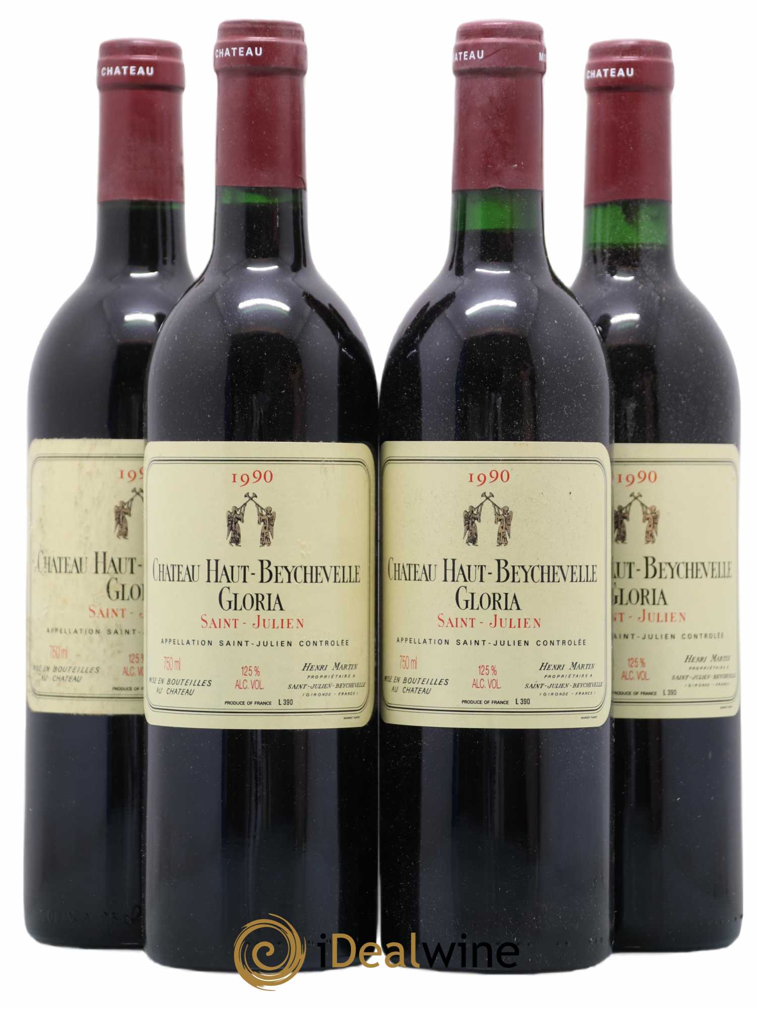 Château Haut Beychevelle Gloria 1990 - Lot de 4 bouteilles - 0