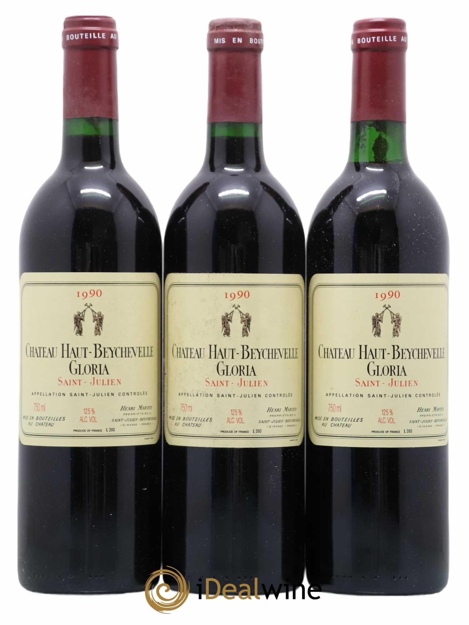 Château Haut Beychevelle Gloria 1990 - Lot de 3 bouteilles - 0