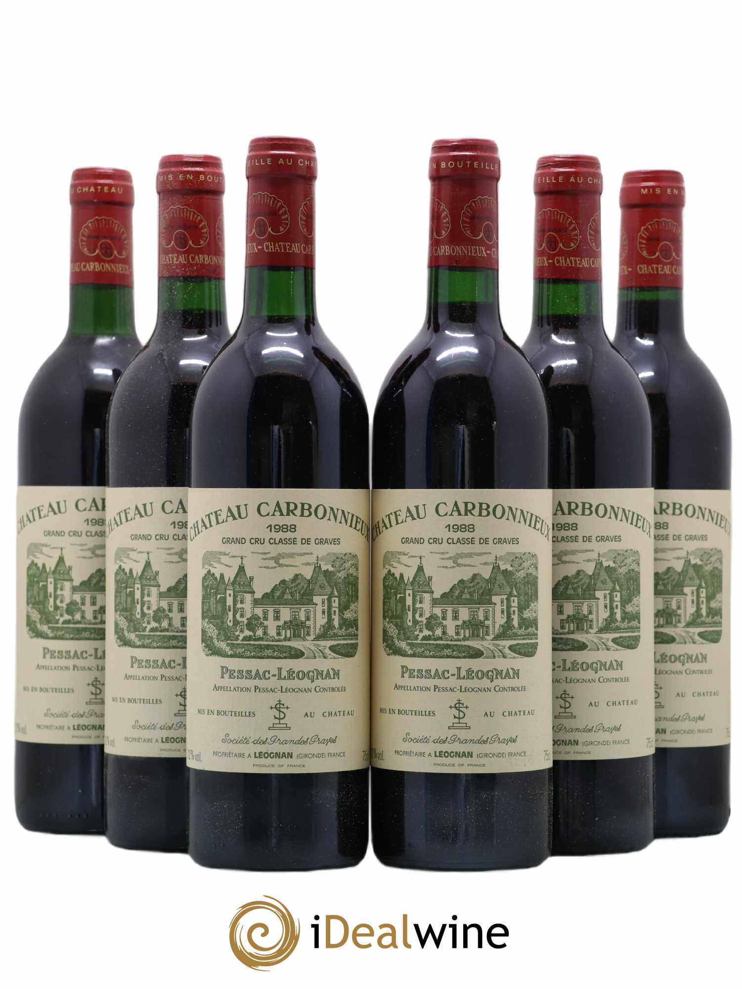 Château Carbonnieux Cru Classé de Graves 1988 - Lot de 6 bouteilles - 0