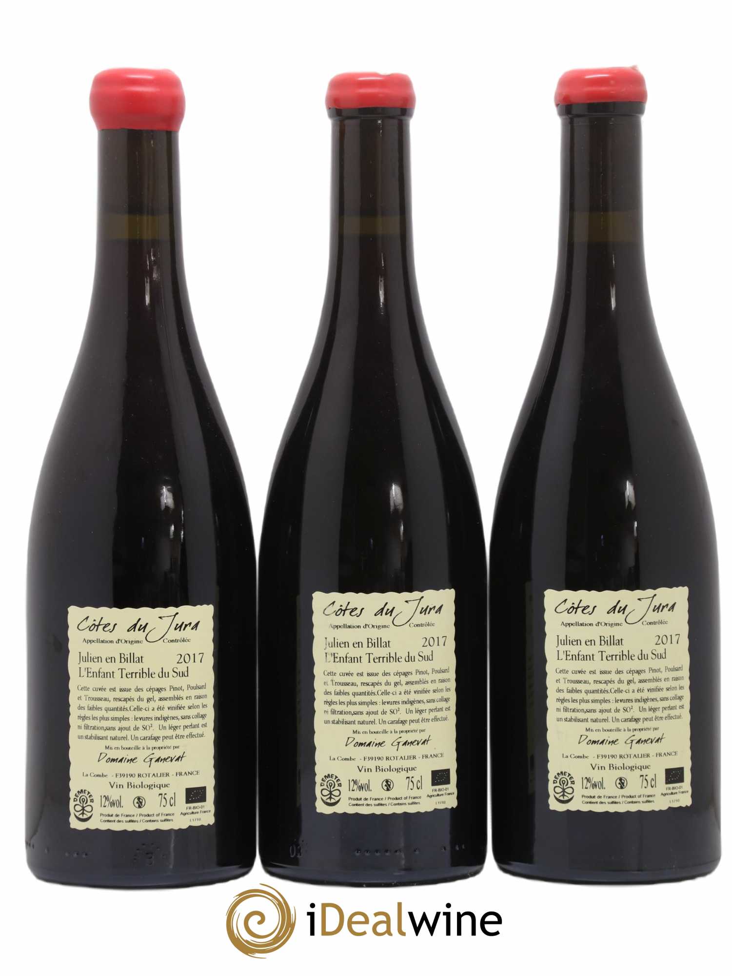 Côtes du Jura Julien en Billat l'enfant terrible du Sud Jean-François Ganevat (Domaine) 2017 - Lot de 3 bouteilles - 1