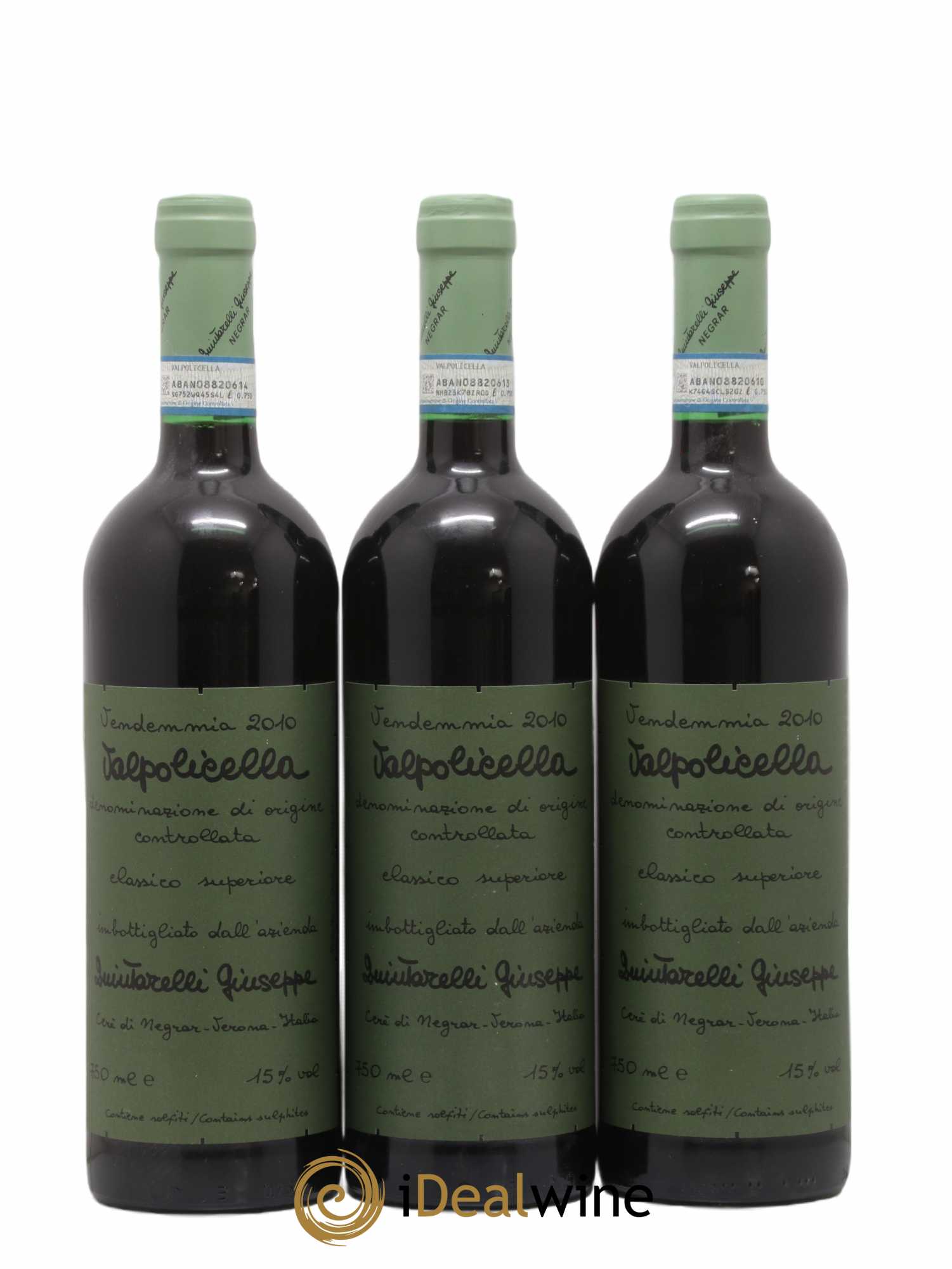 Valpolicella Classico Superiore Giuseppe Quintarelli 2010 - Lot de 3 bouteilles - 0