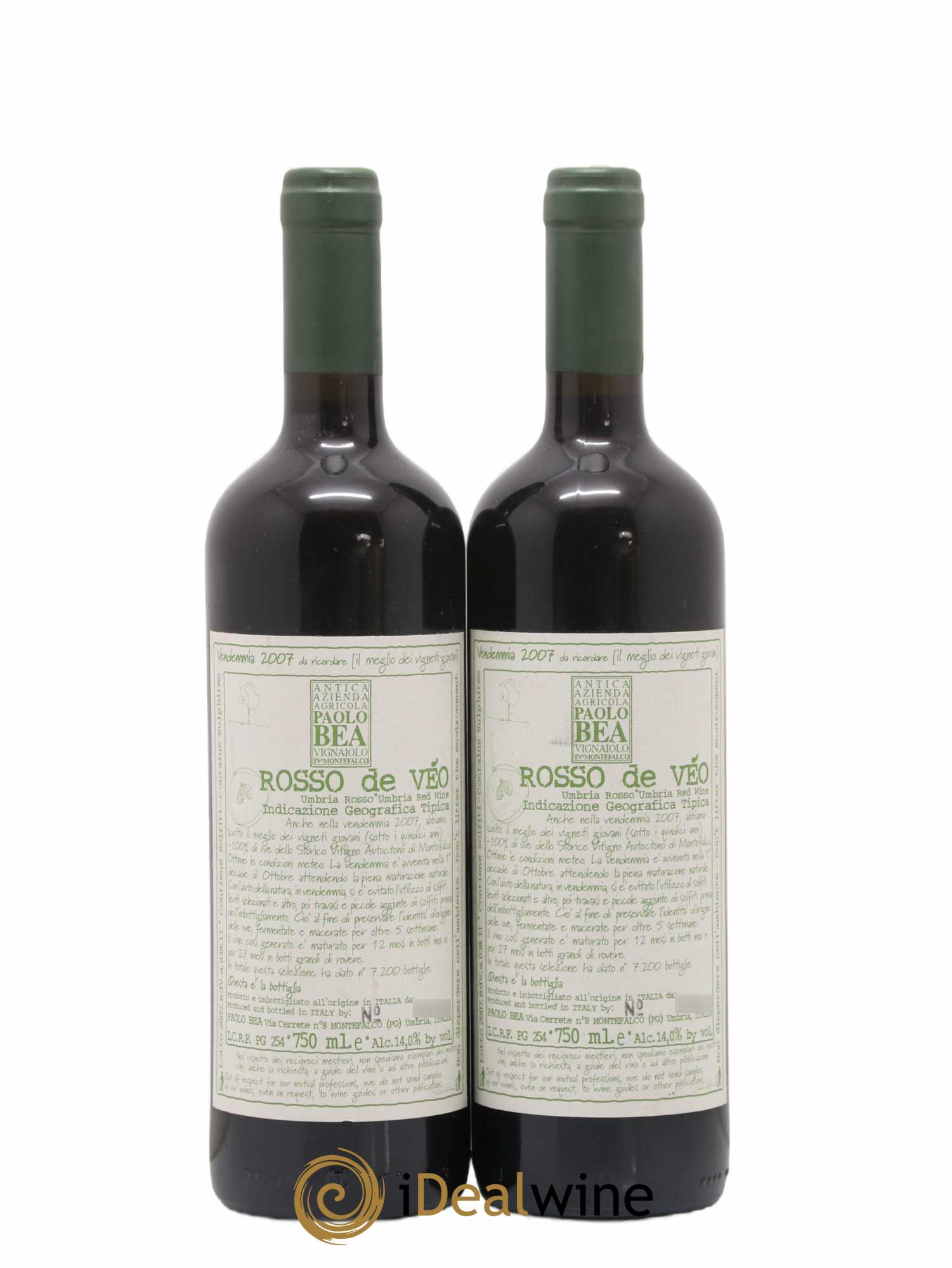 Italie Rosso de Veo Paolo Bea 2007 - Posten von 2 Flaschen - 0