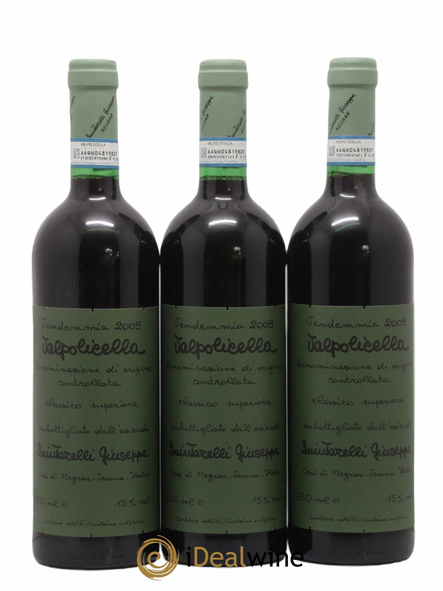Valpolicella Classico Superiore Giuseppe Quintarelli 2009 - Lot de 3 bouteilles - 0