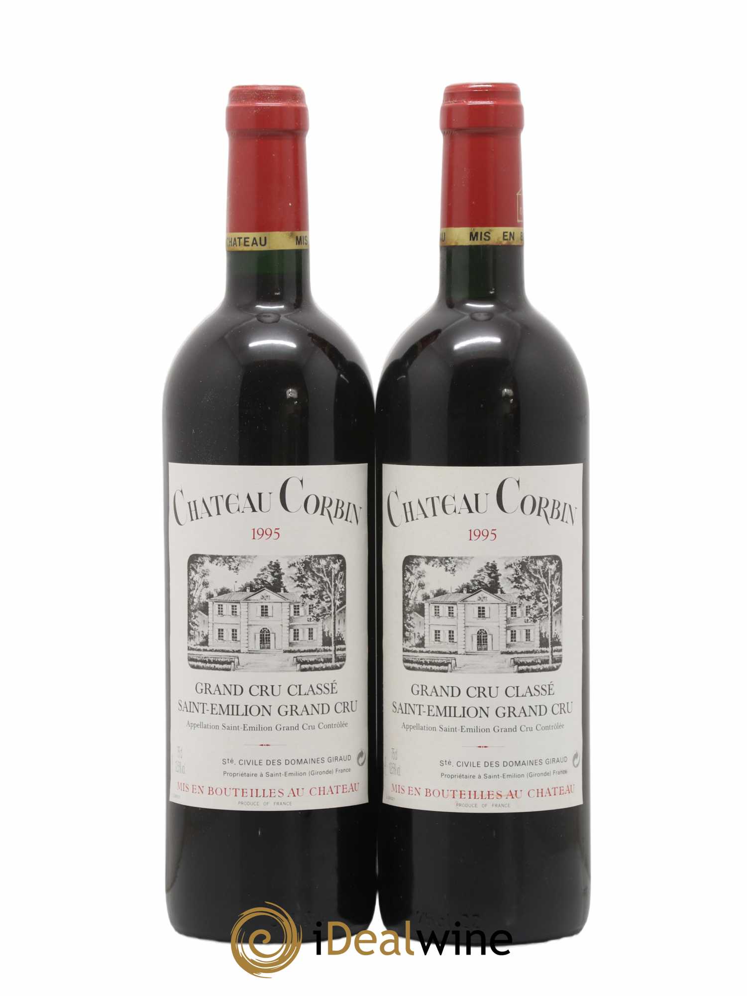 Château Corbin Grand Cru Classé 1995 - Lot de 2 bouteilles - 0