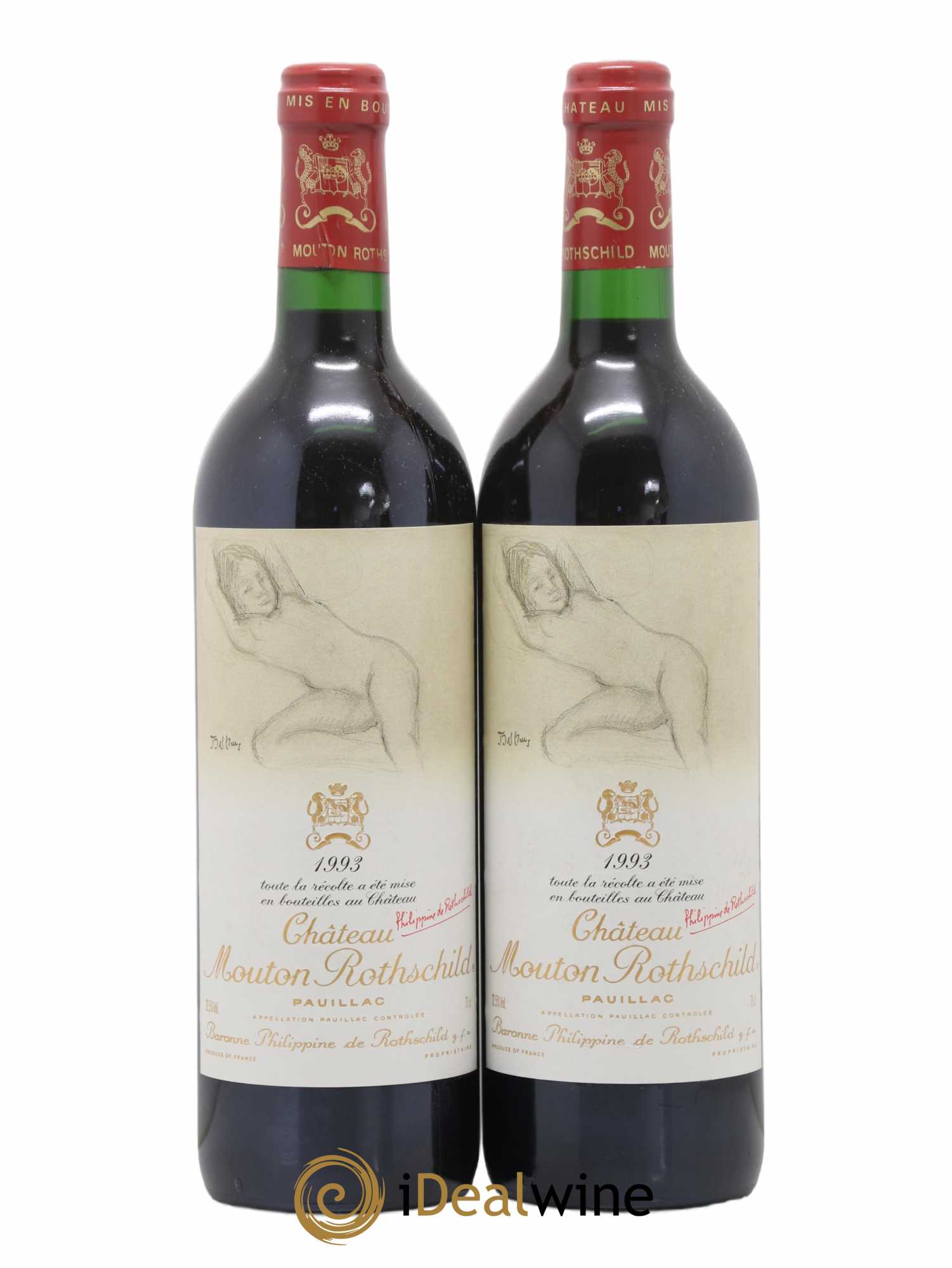 Château Mouton Rothschild 1er Grand Cru Classé 1993 - Lot de 2 bouteilles - 0