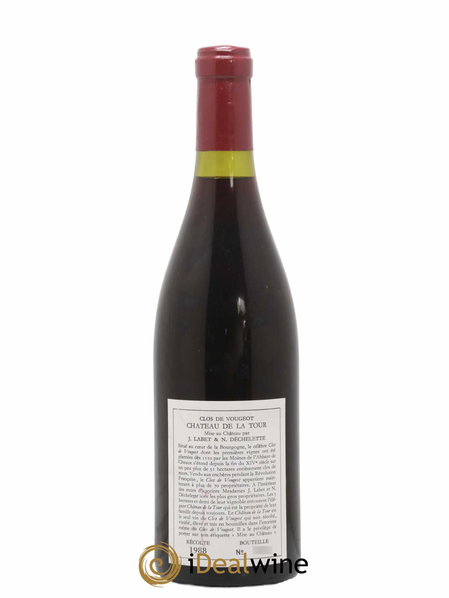 Clos de Vougeot Grand Cru Château de La Tour 1988 - Lot de 1 bouteille - 1