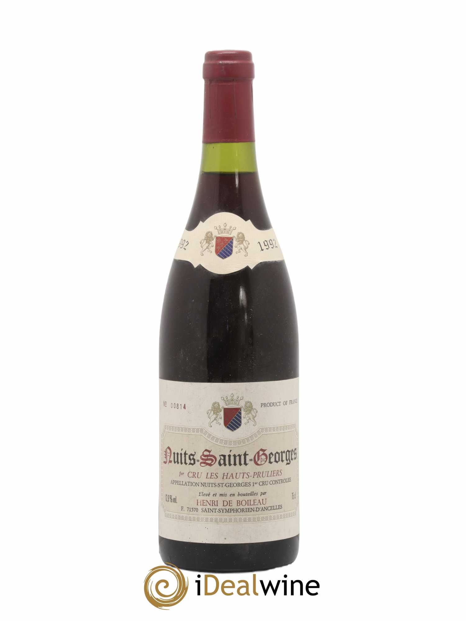 Nuits-Saint-Georges 1er Cru Les Hauts Pruliers Henri De Boileau 1992 - Posten von 1 Flasche - 0