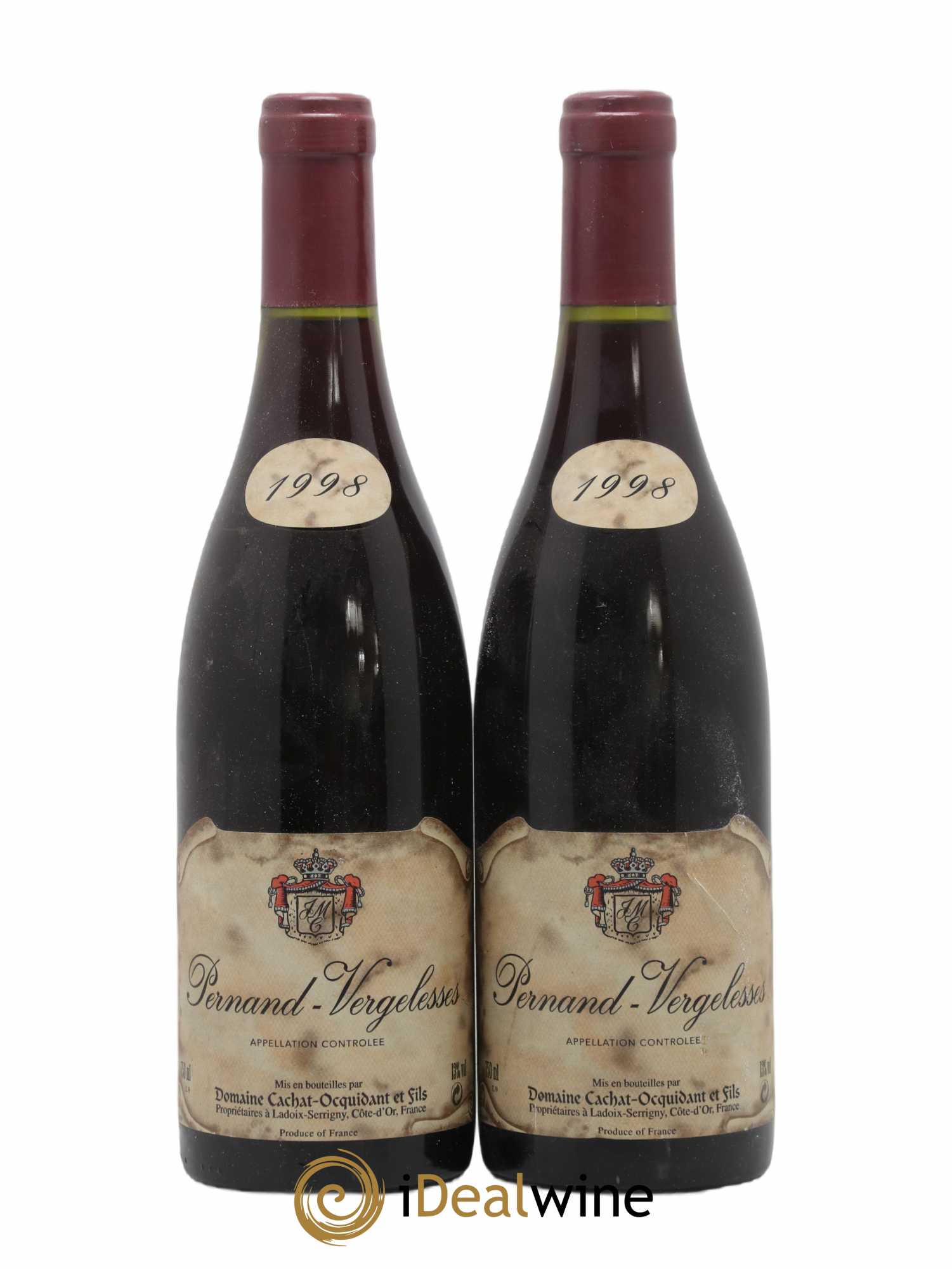 Pernand-Vergelesses Domaine Cachat-Ocquidant & Fils 1998 - Posten von 2 Flaschen - 0