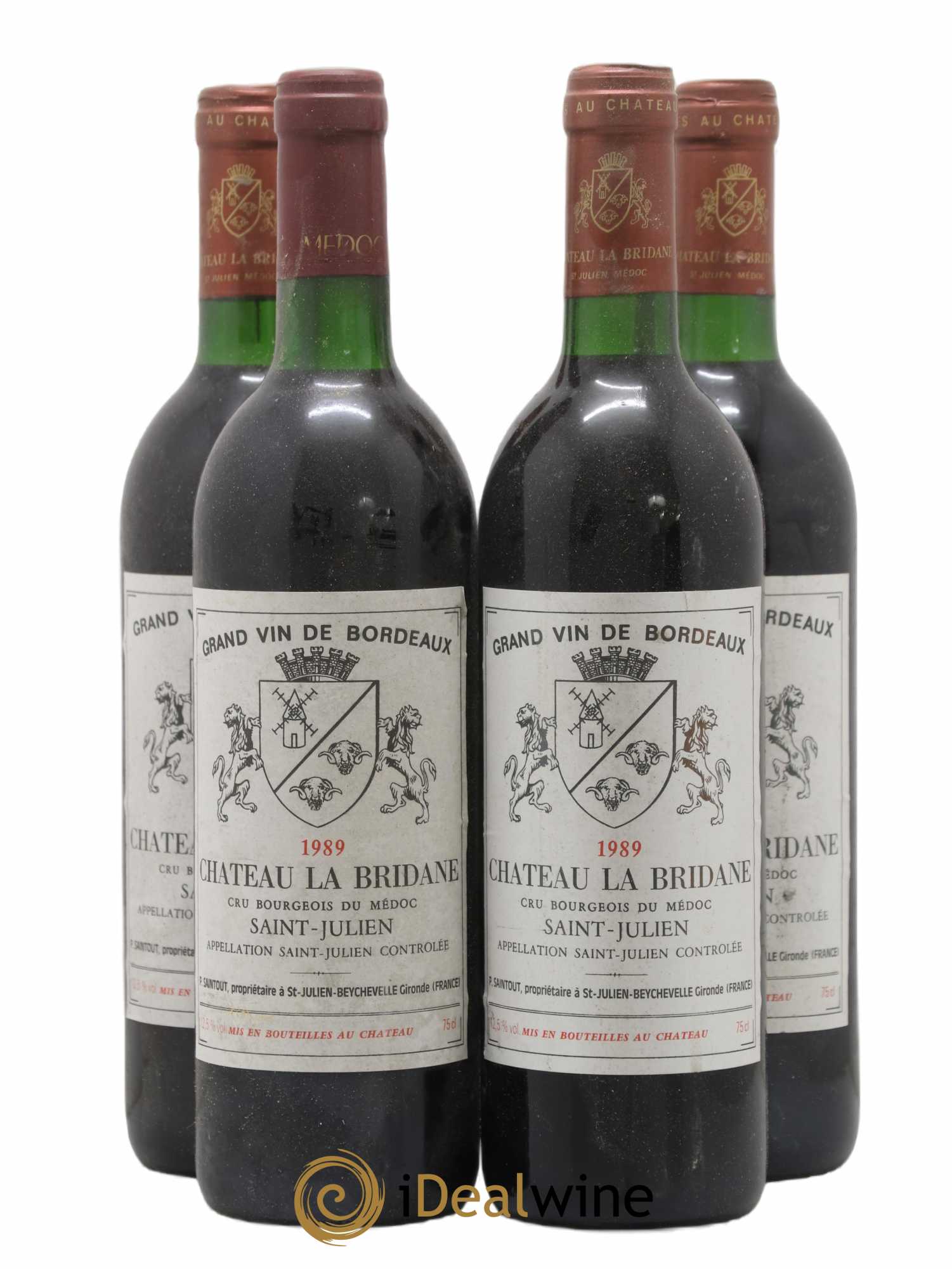 Château la Bridane Cru Bourgeois 1989 - Lot de 4 bouteilles - 0