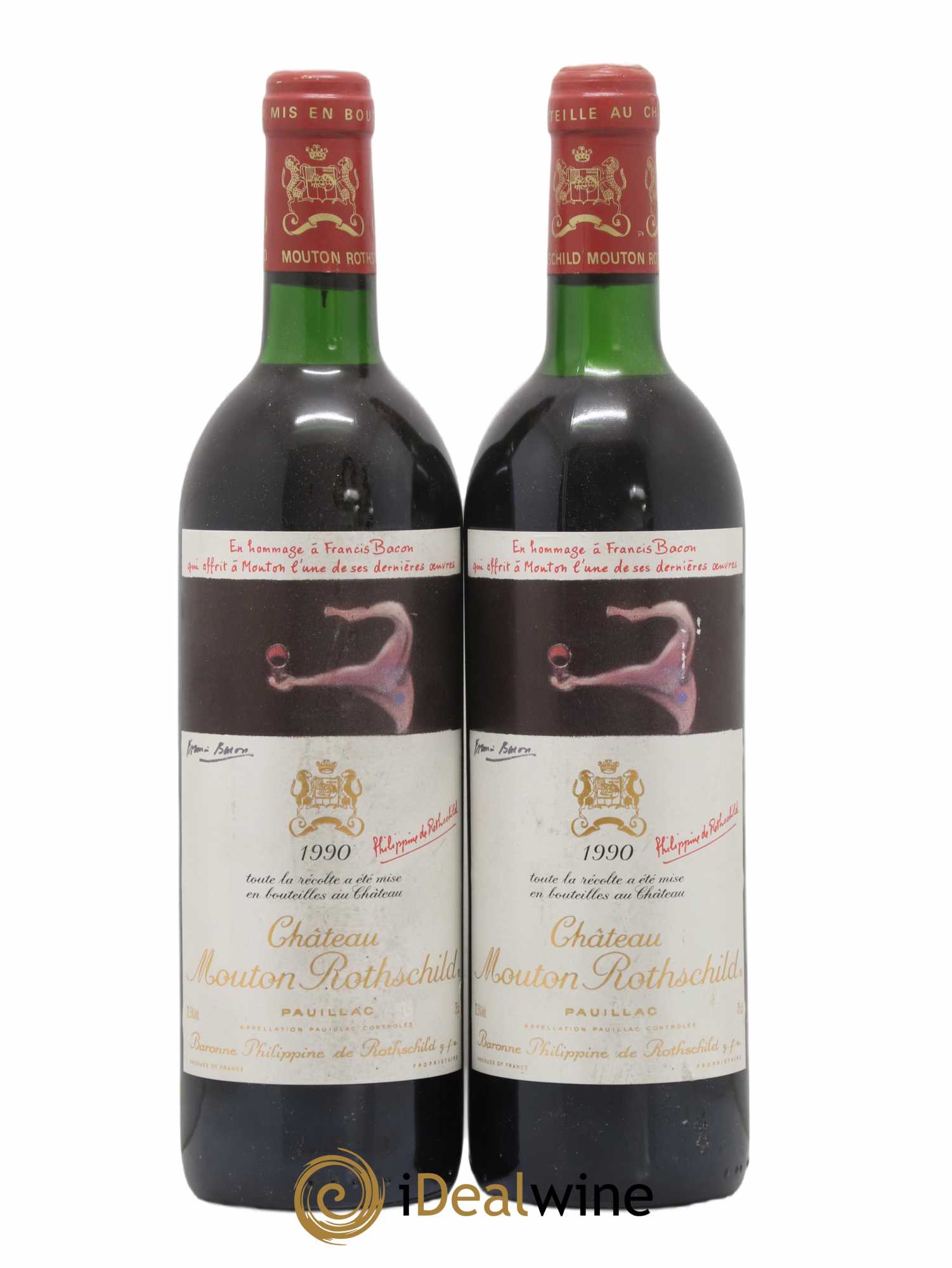 Château Mouton Rothschild 1er Grand Cru Classé 1990 - Lot de 2 bouteilles - 0