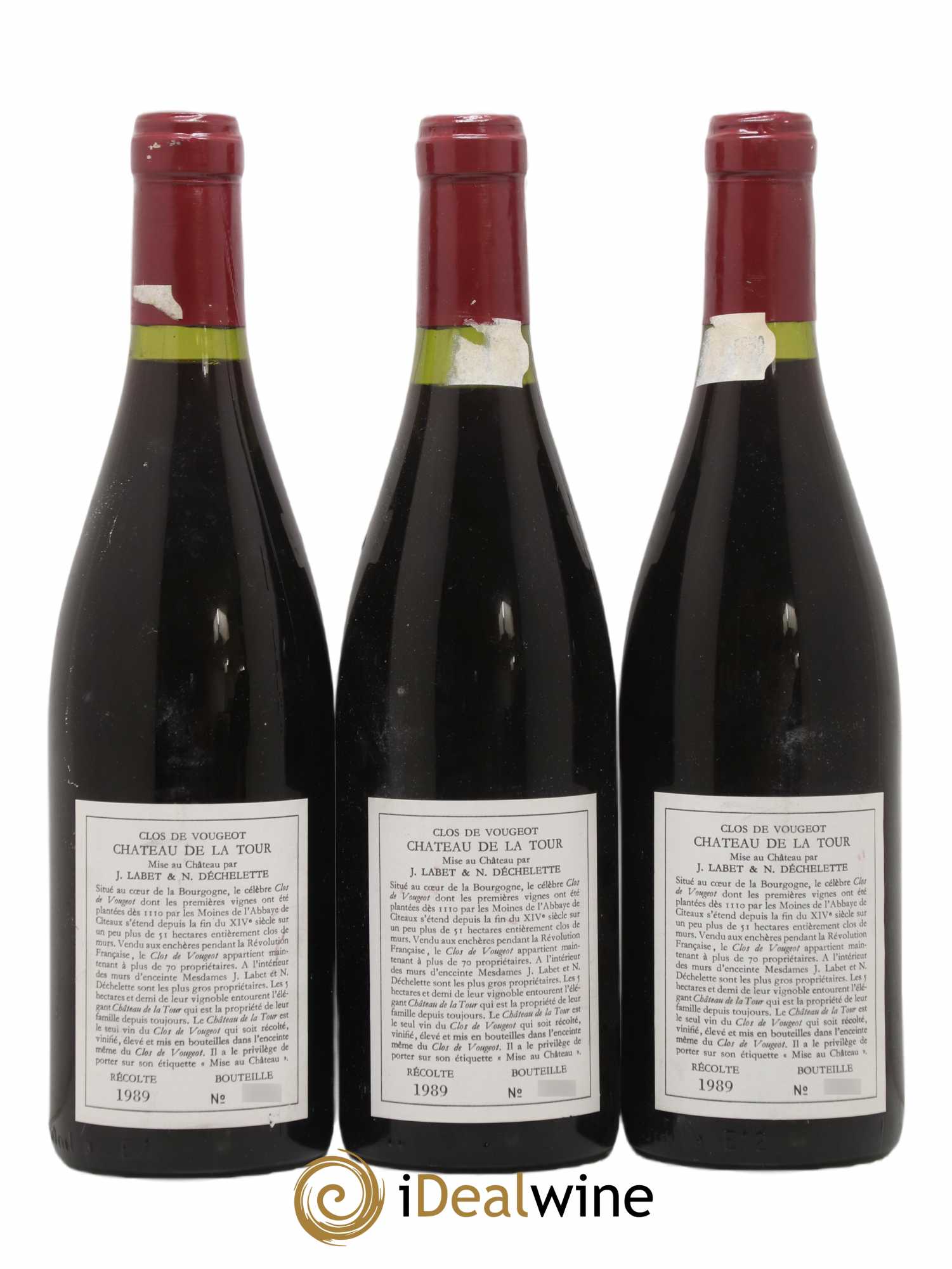 Clos de Vougeot Grand Cru Château de La Tour 1989 - Lotto di 3 bottiglie - 1