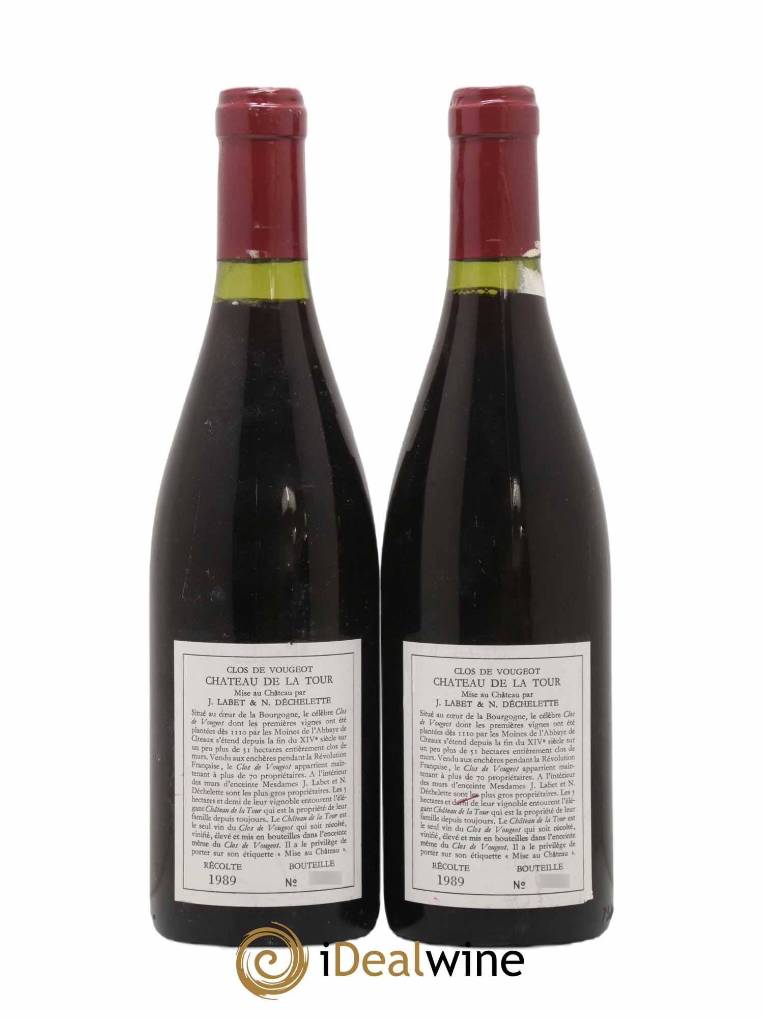 Clos de Vougeot Grand Cru Château de La Tour 1989 - Lot de 2 bouteilles - 1