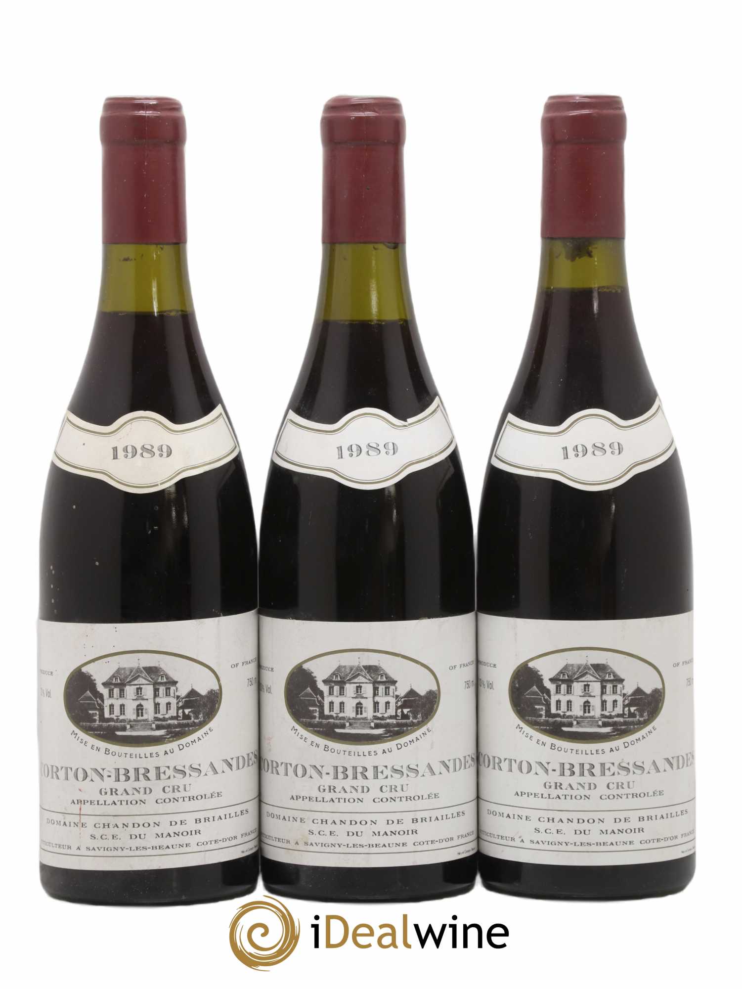 Corton Grand Cru Bressandes Chandon de Briailles 1989 - Lot de 3 bouteilles - 0