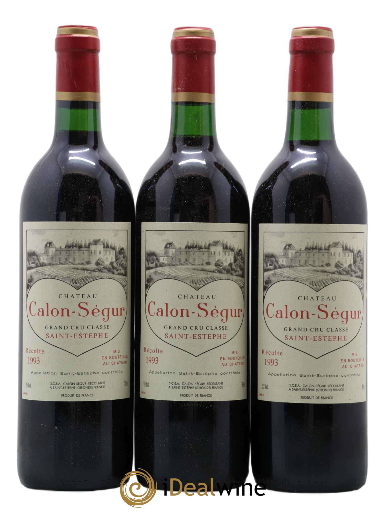 Château Calon Ségur 3ème Grand Cru Classé 1993 - Lot de 3 bouteilles - 0