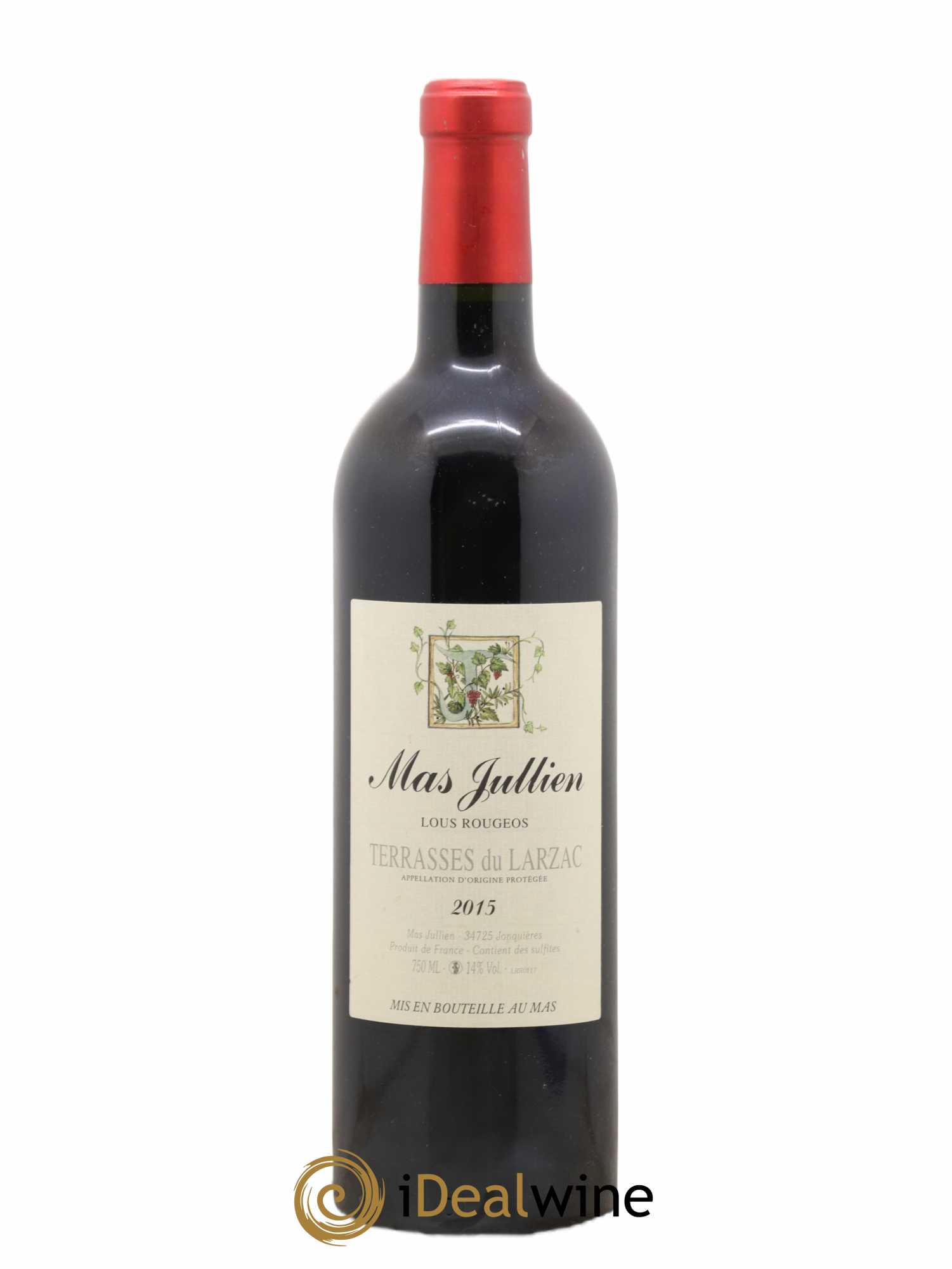 Terrasses du Larzac Mas Jullien Lous Rougeos Olivier Jullien 2015 - Lot de 1 bouteille - 0