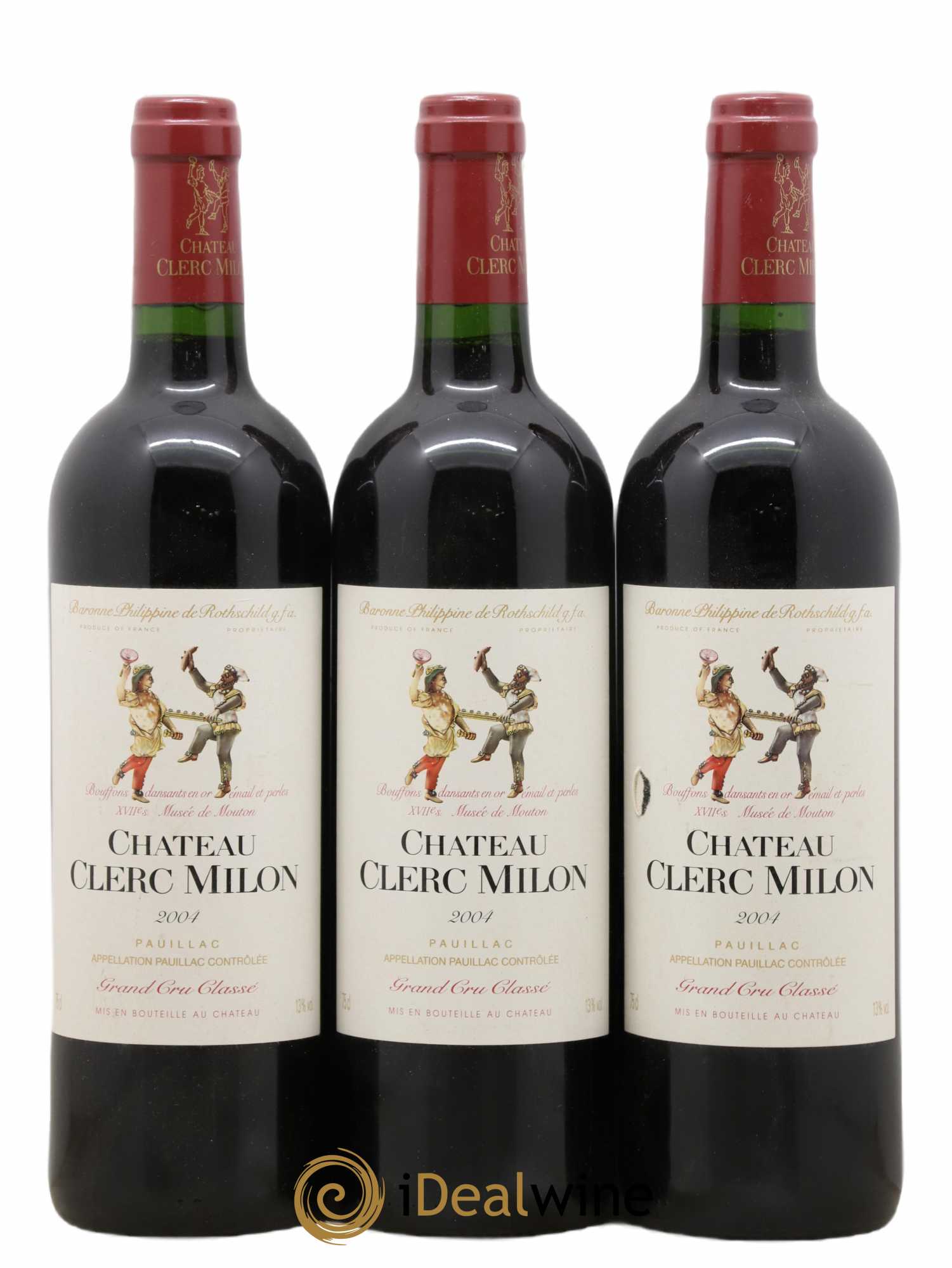 Château Clerc Milon 5ème Grand Cru Classé 2004 - Lot de 3 bouteilles - 0