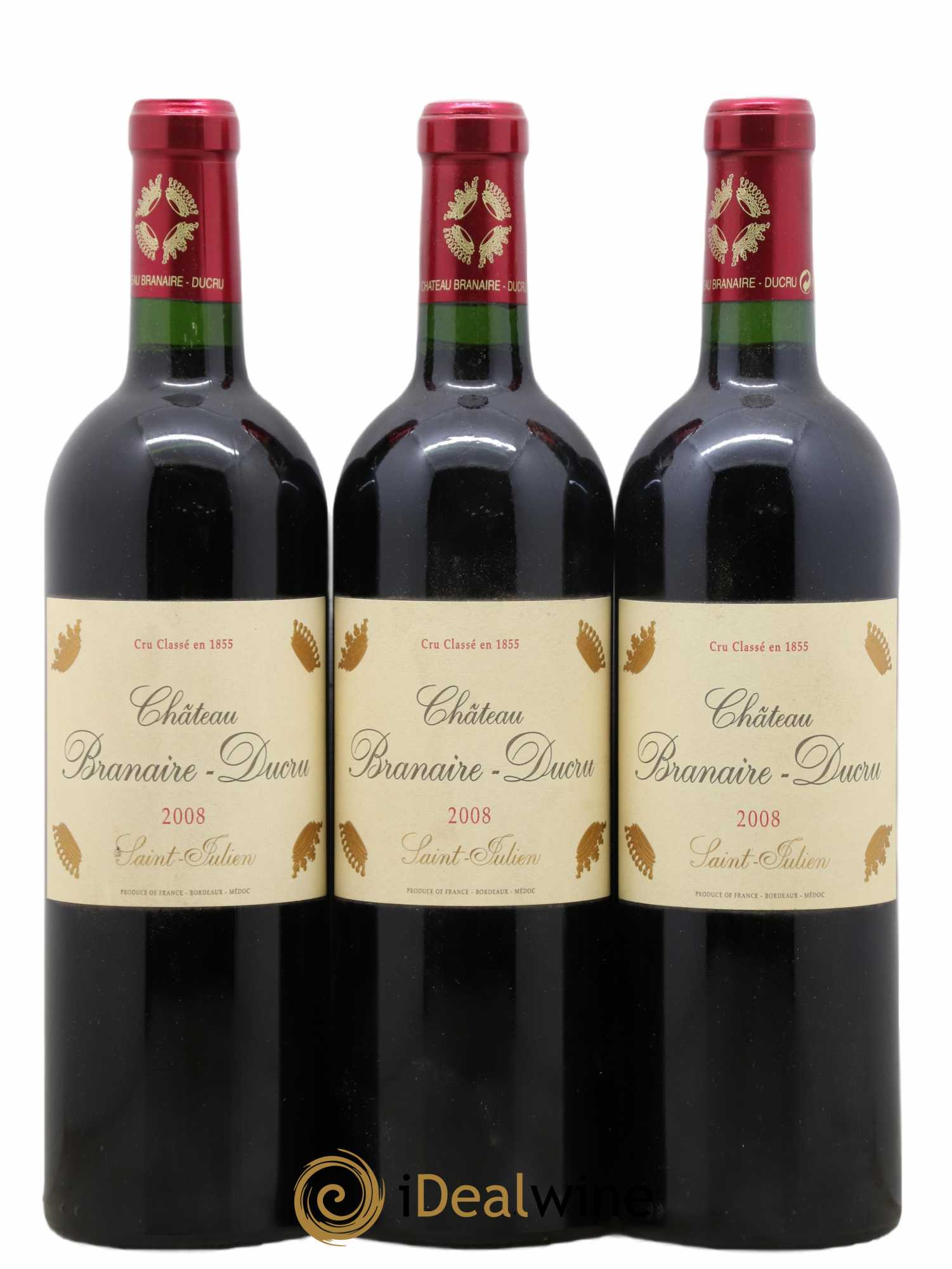 Château Branaire Ducru 4ème Grand Cru Classé 2008 - Lot de 3 bouteilles - 0
