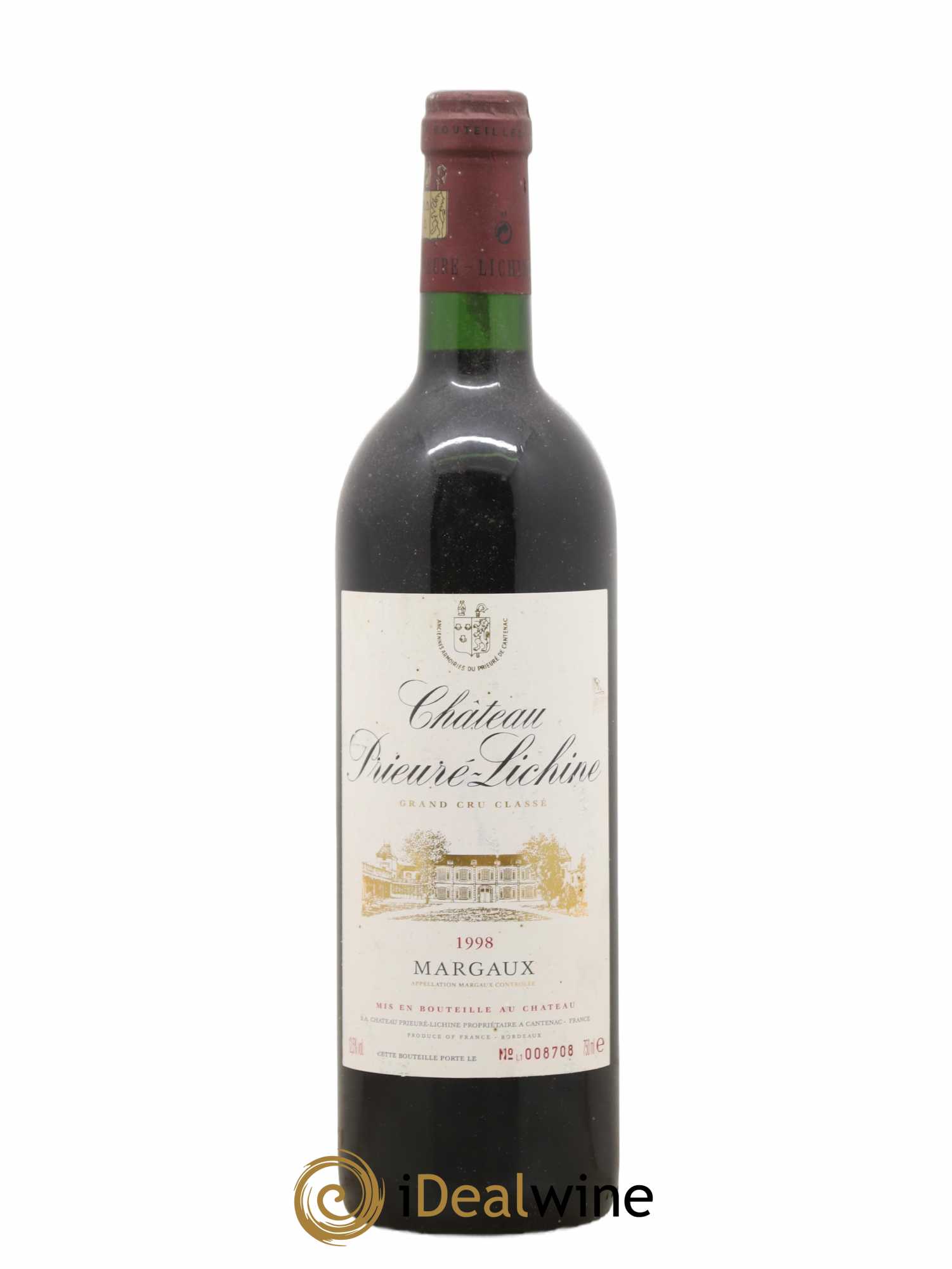 Château Prieuré Lichine 4ème Grand Cru Classé 1998 - Lot de 1 bouteille - 0