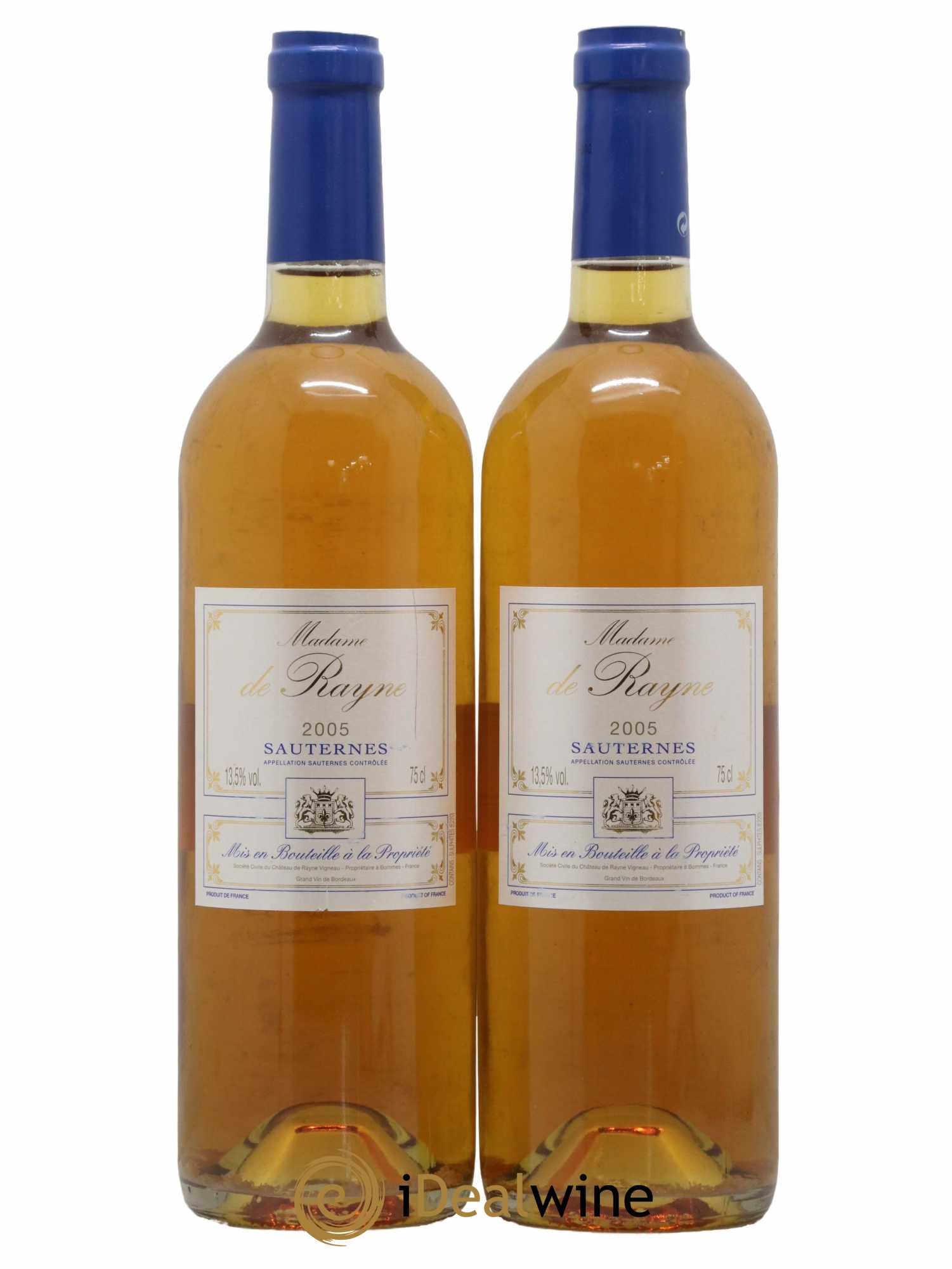 Sauternes Madame de Rayne Rayne Vigneau 2005 - Lotto di 2 bottiglie - 0