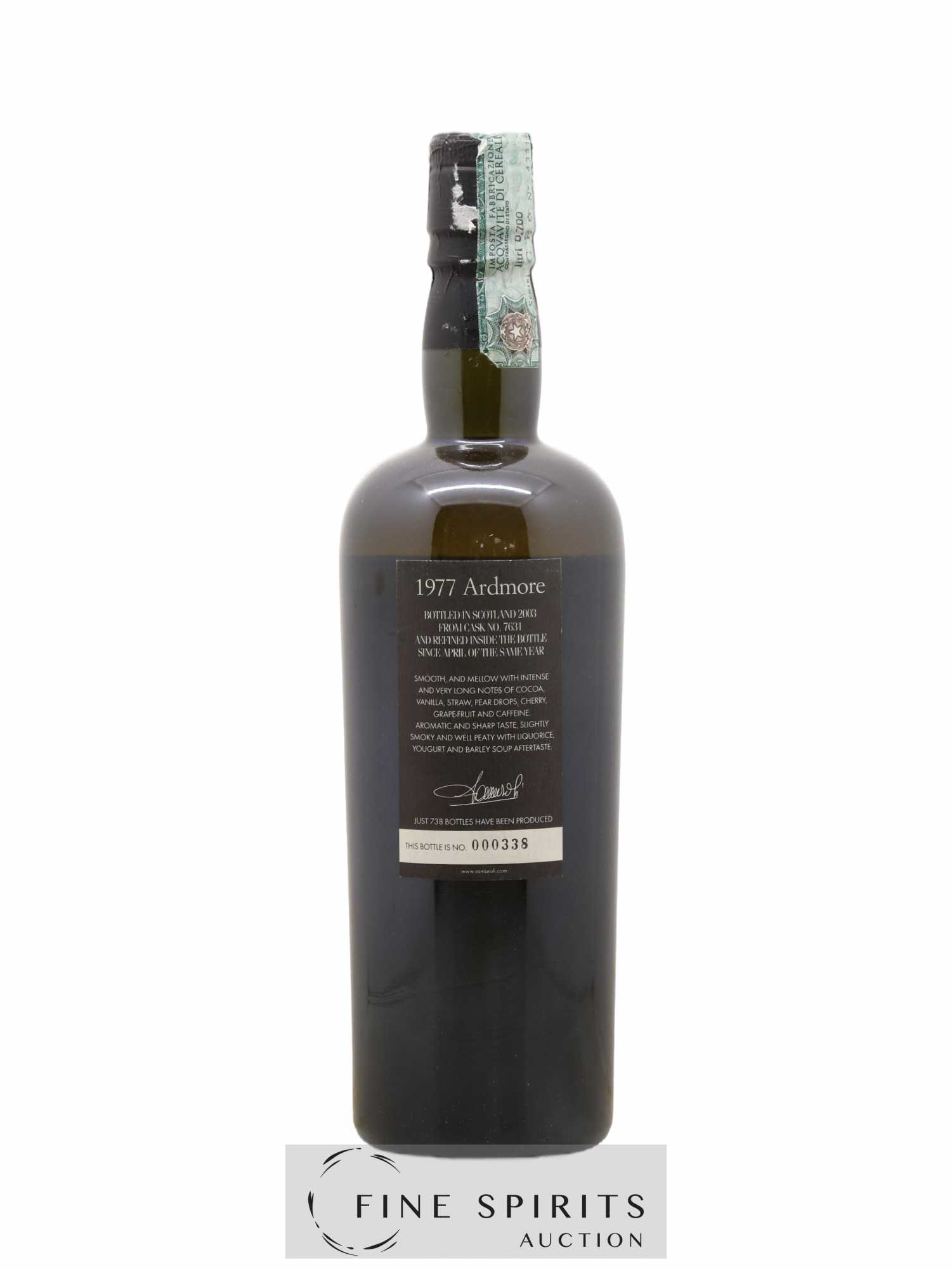 Ardmore 1977 Samaroli Cask n°7631 - One of 738 - bottled 2003 (sans prix de réserve) - Lot de 1 bouteille - 1