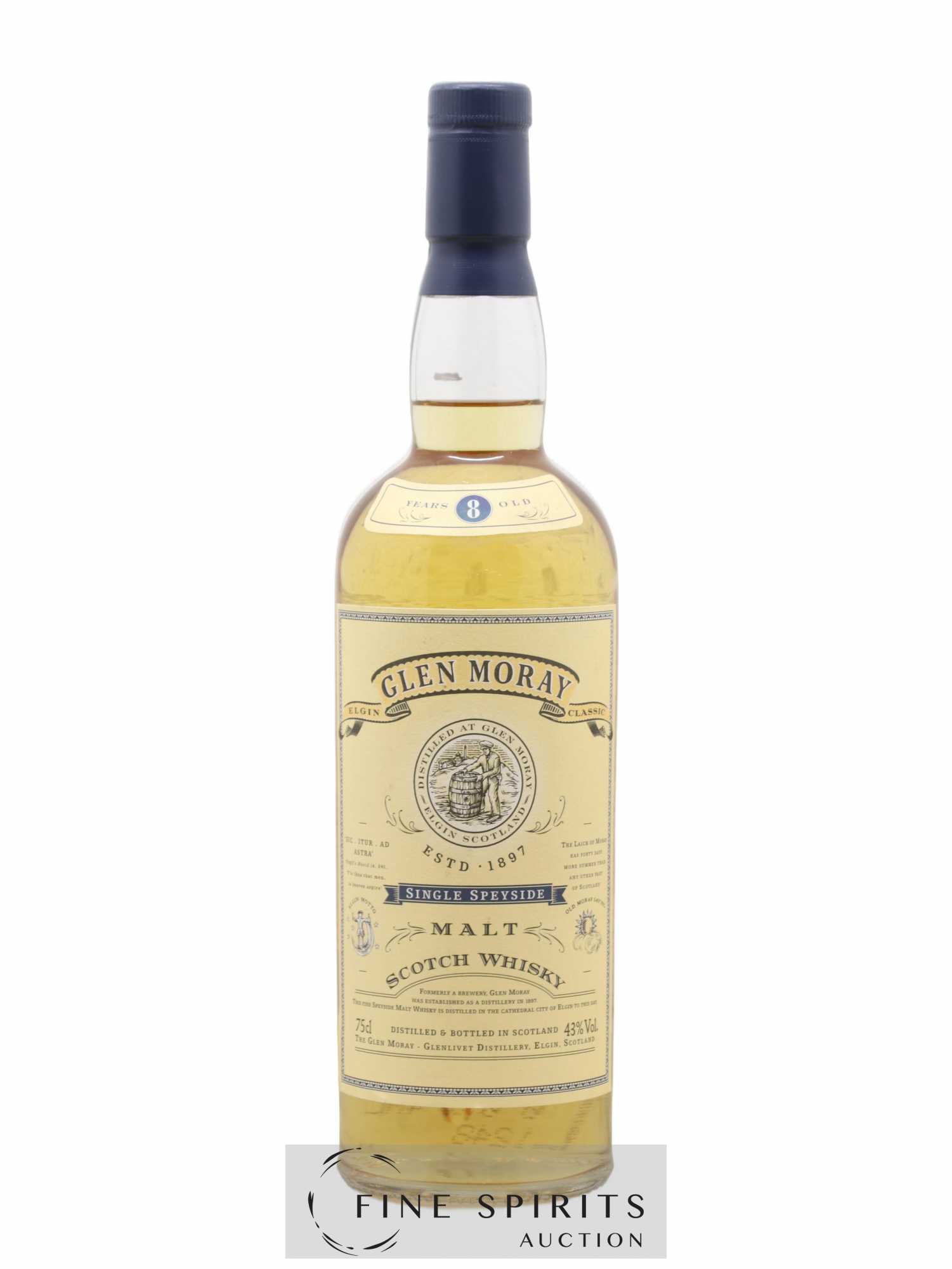 Glen Moray 8 years Of. 43° (sans prix de réserve) - Lot de 1 bouteille - 0