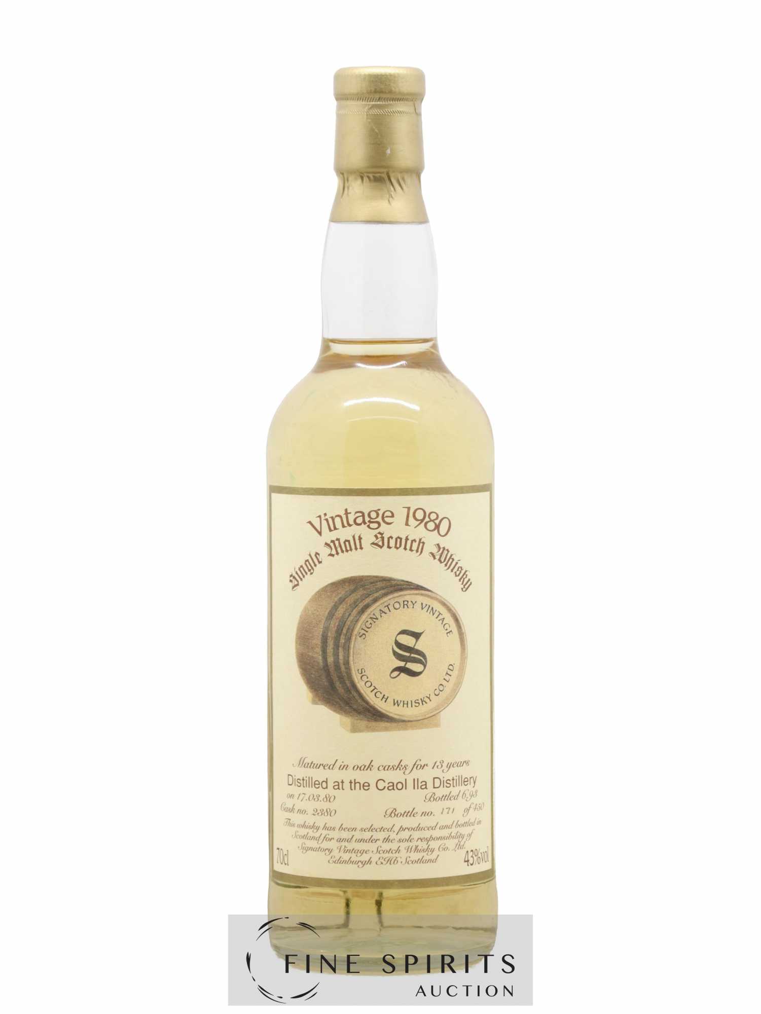 Caol Ila 13 years 1980 Signatory Vintage Cask n°2380 - One of 450 - bottled 1993 (senza prezzo di riserva) - Lotto di 1 bottiglia - 0