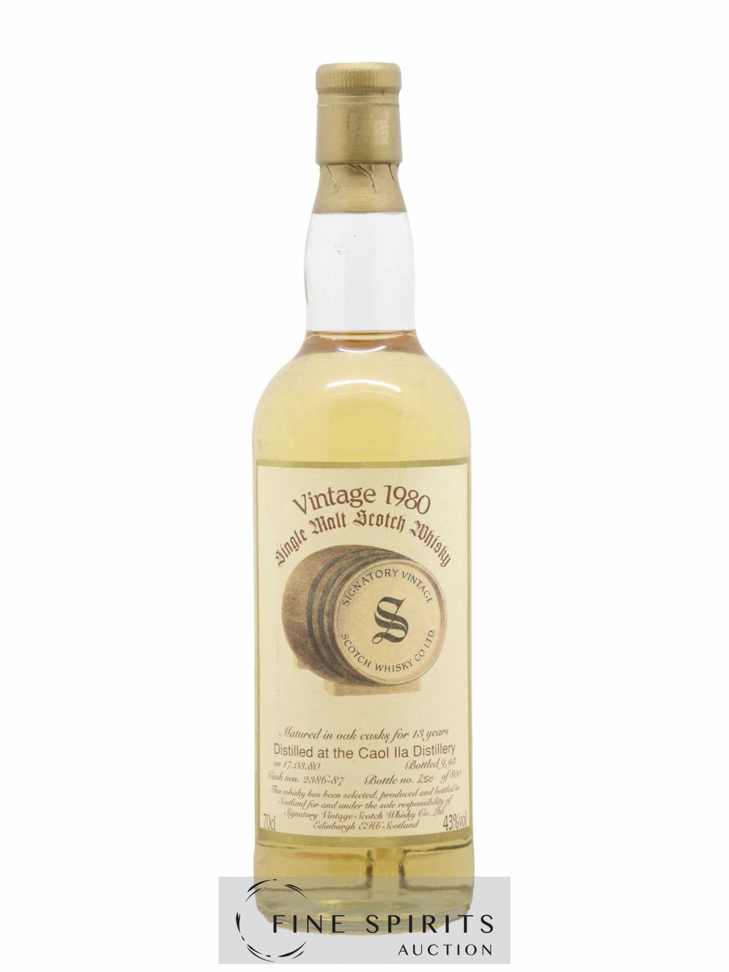 Caol Ila 13 years 1980 Signatory Vintage Cask n°2386-87 - One of 800 - bottled 1993 (ohne Mindestpreis) - Posten von 1 Flasche - 0