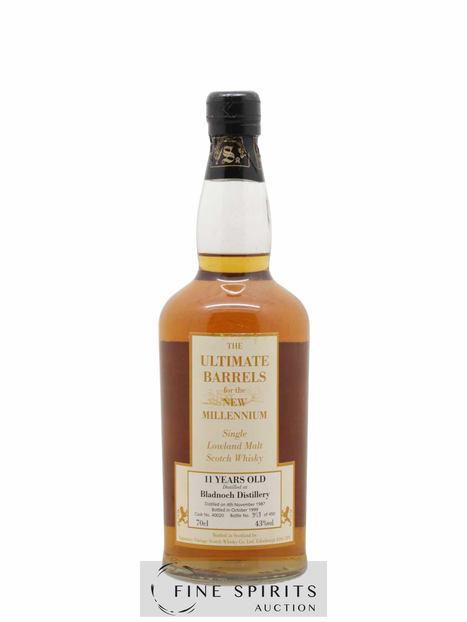 Bladnoch 11 years 1987 Signatory Vintage The Ultimate Barrels for the New Millenium Cask n°40020 - One of 450 - bottled 1999 Velier (sans prix de réserve) - Lot de 1 bouteille - 1