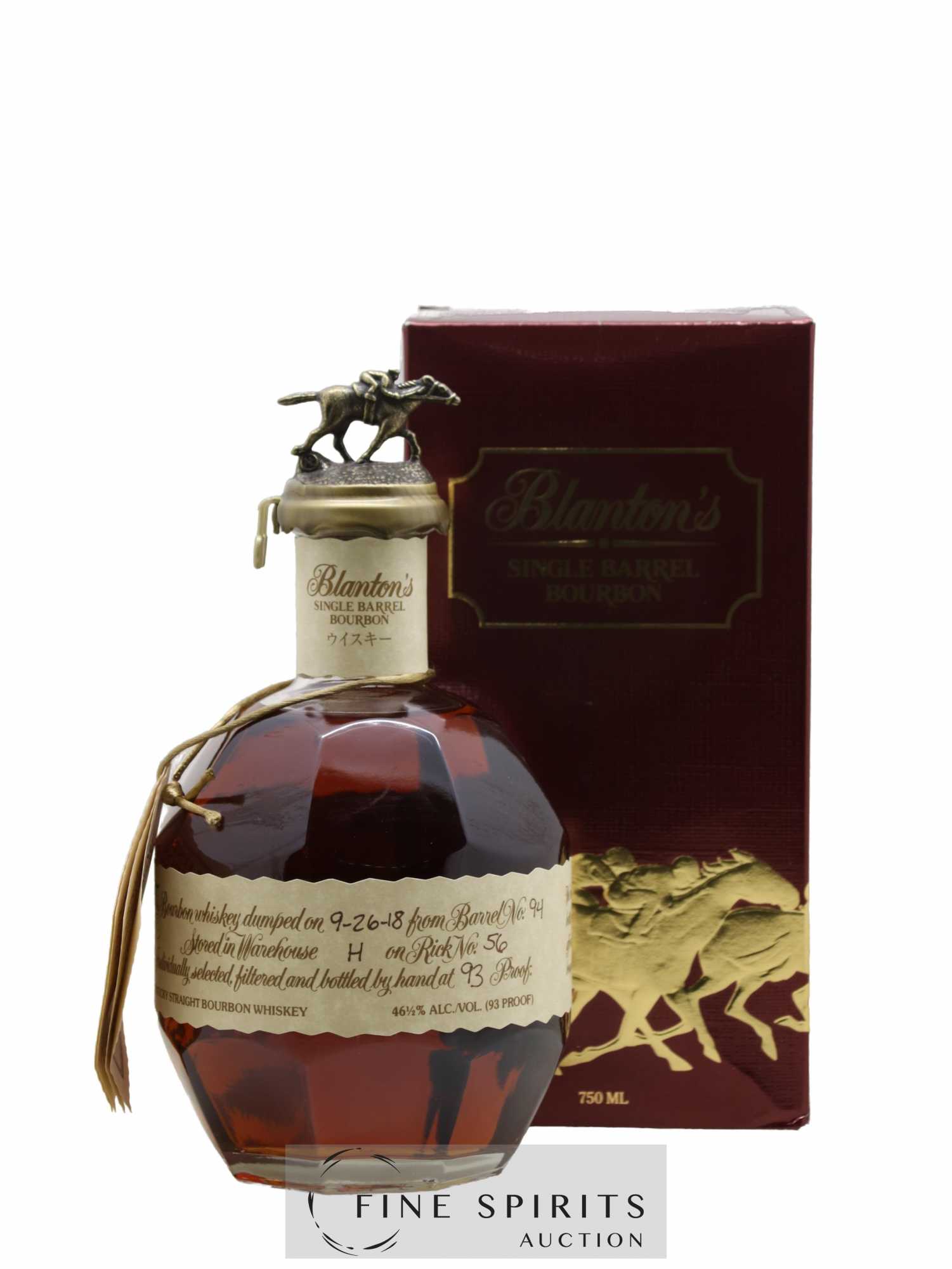 Blanton's Of. Warehouse H - Barrel n°94 - dumped 2018 (sans prix de réserve) - Lot de 1 bouteille - 0