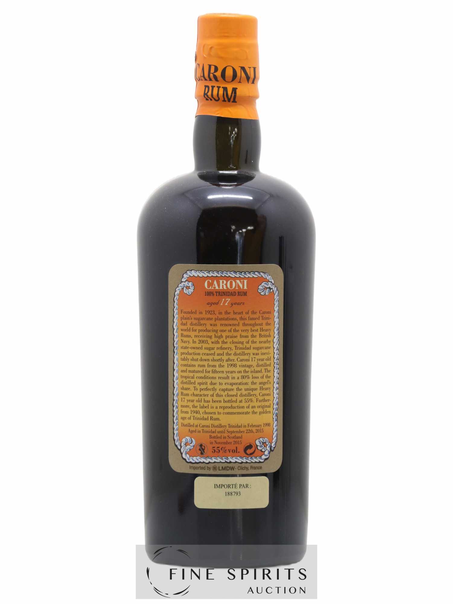 Caroni 17 years 1998 Of. 110° Proof bottled 2015 LMDW Extra Strong - Lot de 1 bouteille - 1