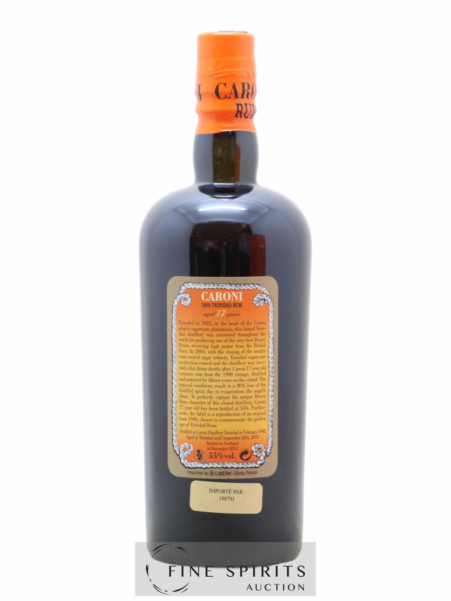 Caroni 17 years 1998 Of. 110° Proof bottled 2015 LMDW Extra Strong - Lot de 1 bouteille - 2