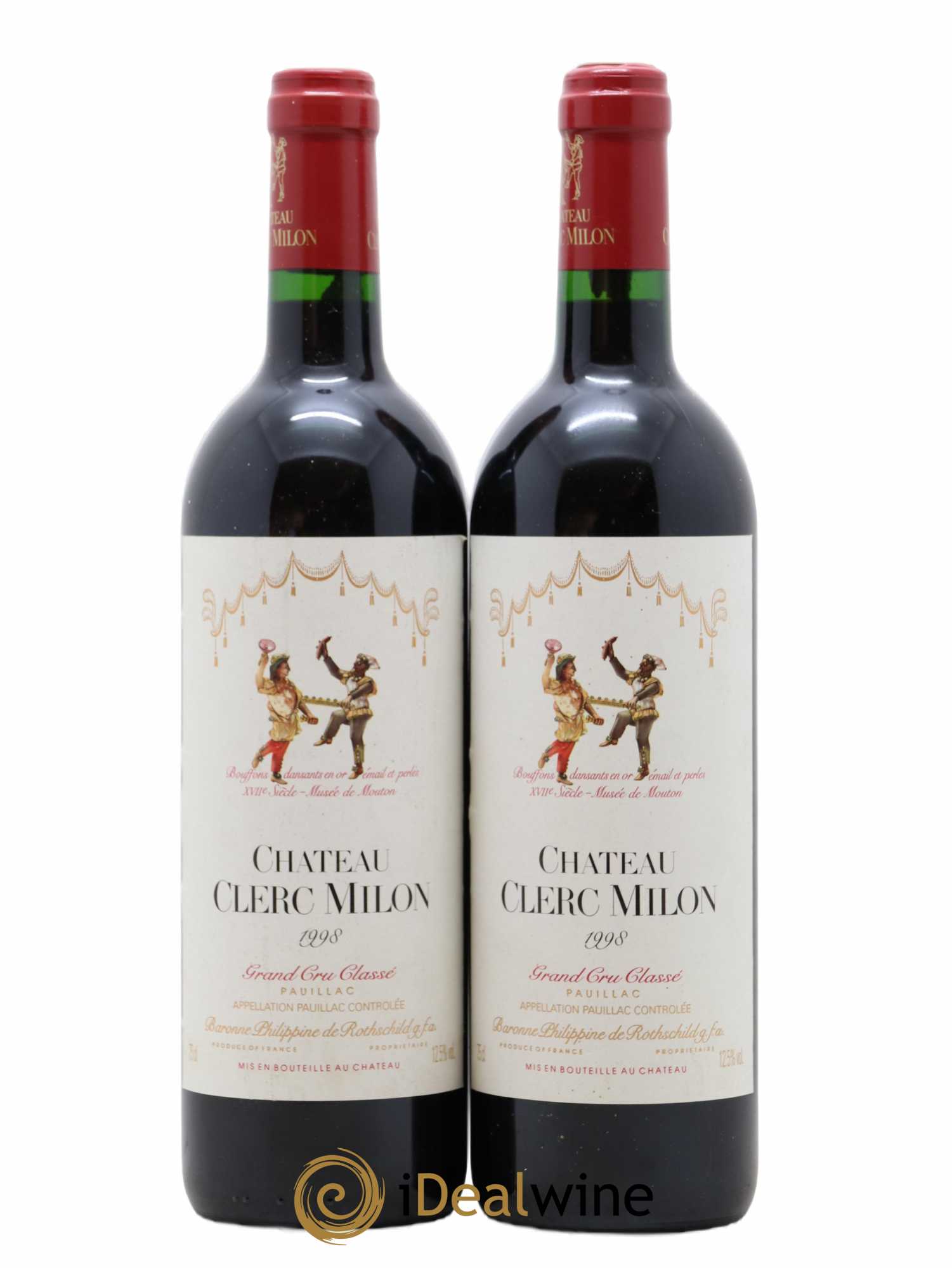 Château Clerc Milon 5ème Grand Cru Classé 1998 - Lot de 2 bouteilles - 0