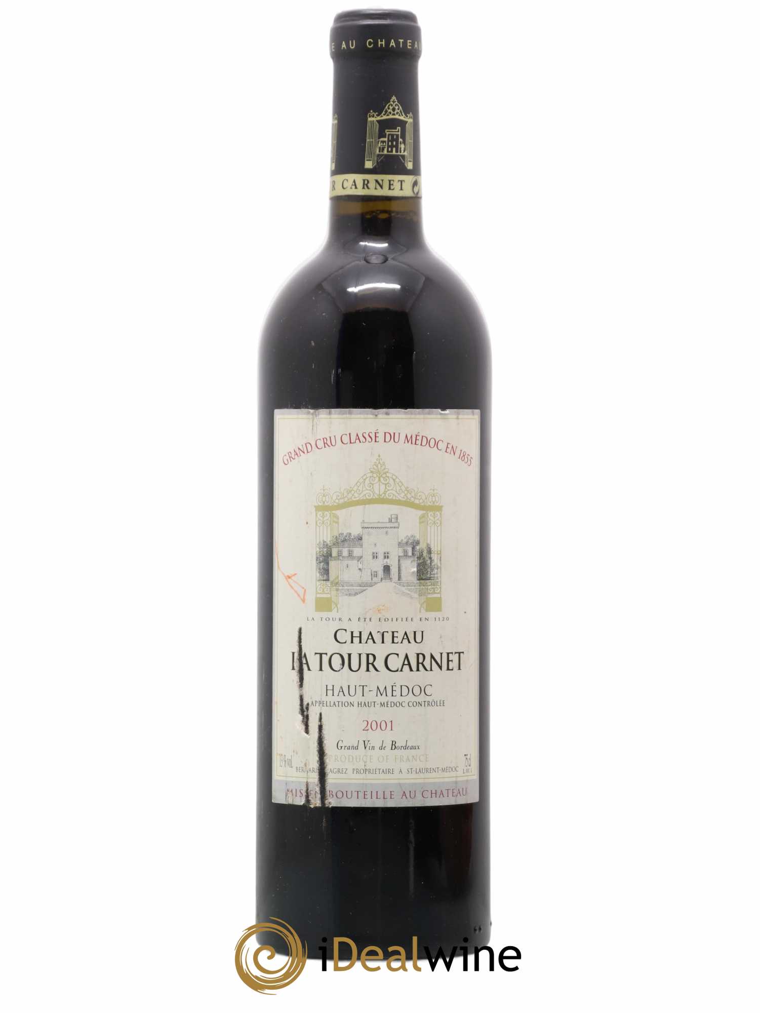 Château la Tour Carnet 4ème Grand Cru Classé 2001 - Lot de 1 bouteille - 0