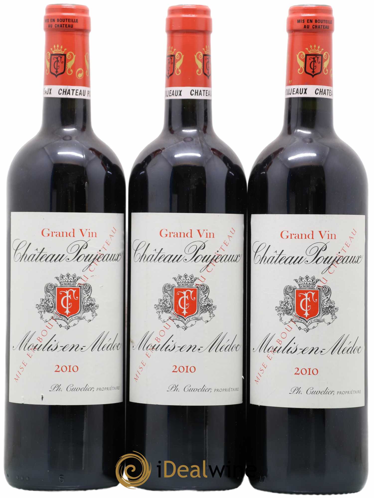 Château Poujeaux 2010 - Lot de 3 bouteilles - 0
