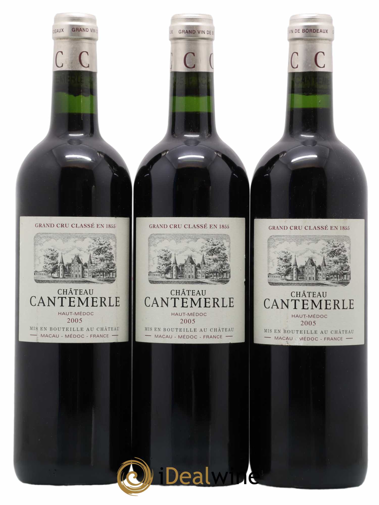 Château Cantemerle 5ème Grand Cru Classé 2005 - Lot de 3 bouteilles - 0