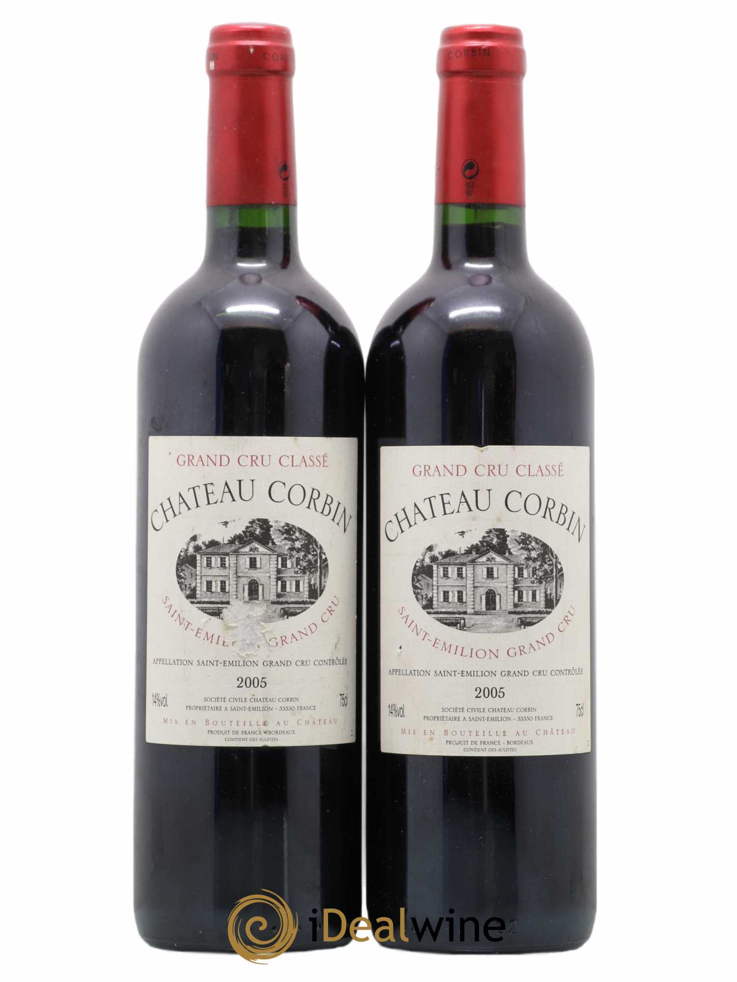 Château Corbin Grand Cru Classé 2005 - Lot de 2 bouteilles - 0