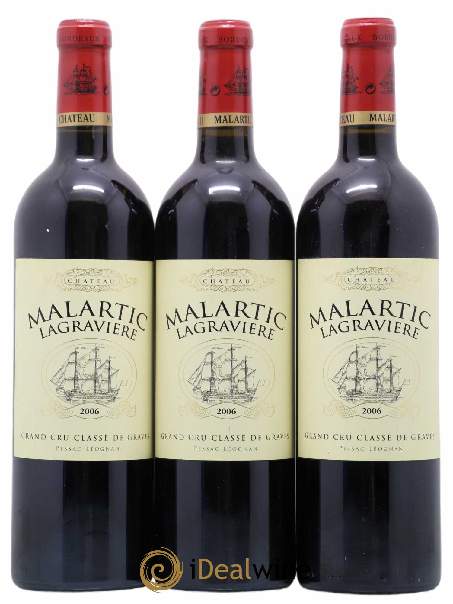 Château Malartic-Lagravière Cru Classé de Graves 2006 - Lot de 3 bouteilles - 0