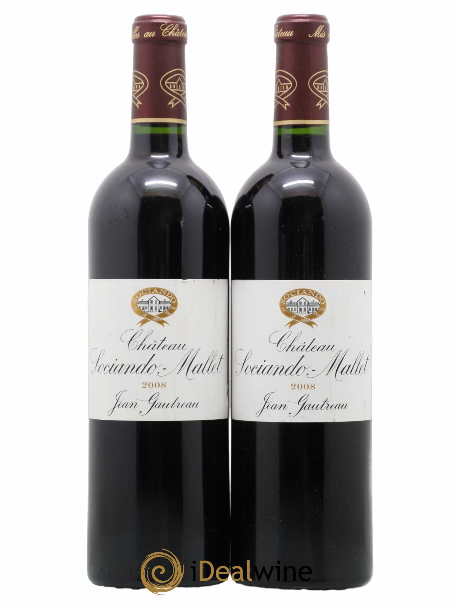 Château Sociando Mallet 2008 - Lot de 2 bouteilles - 0