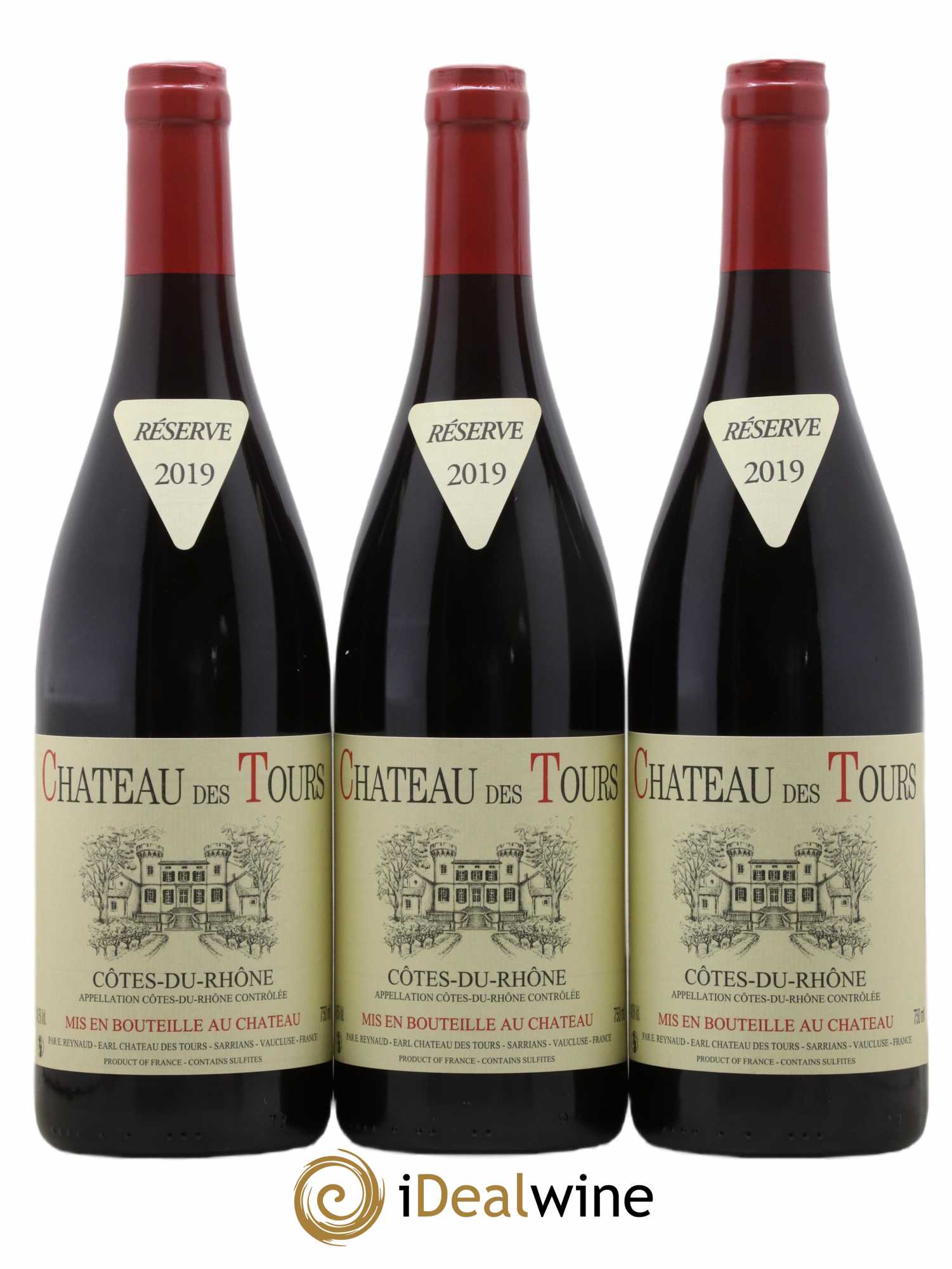 Côtes-du-Rhône Château des Tours Emmanuel Reynaud 2019 - Lot de 3 bouteilles - 0