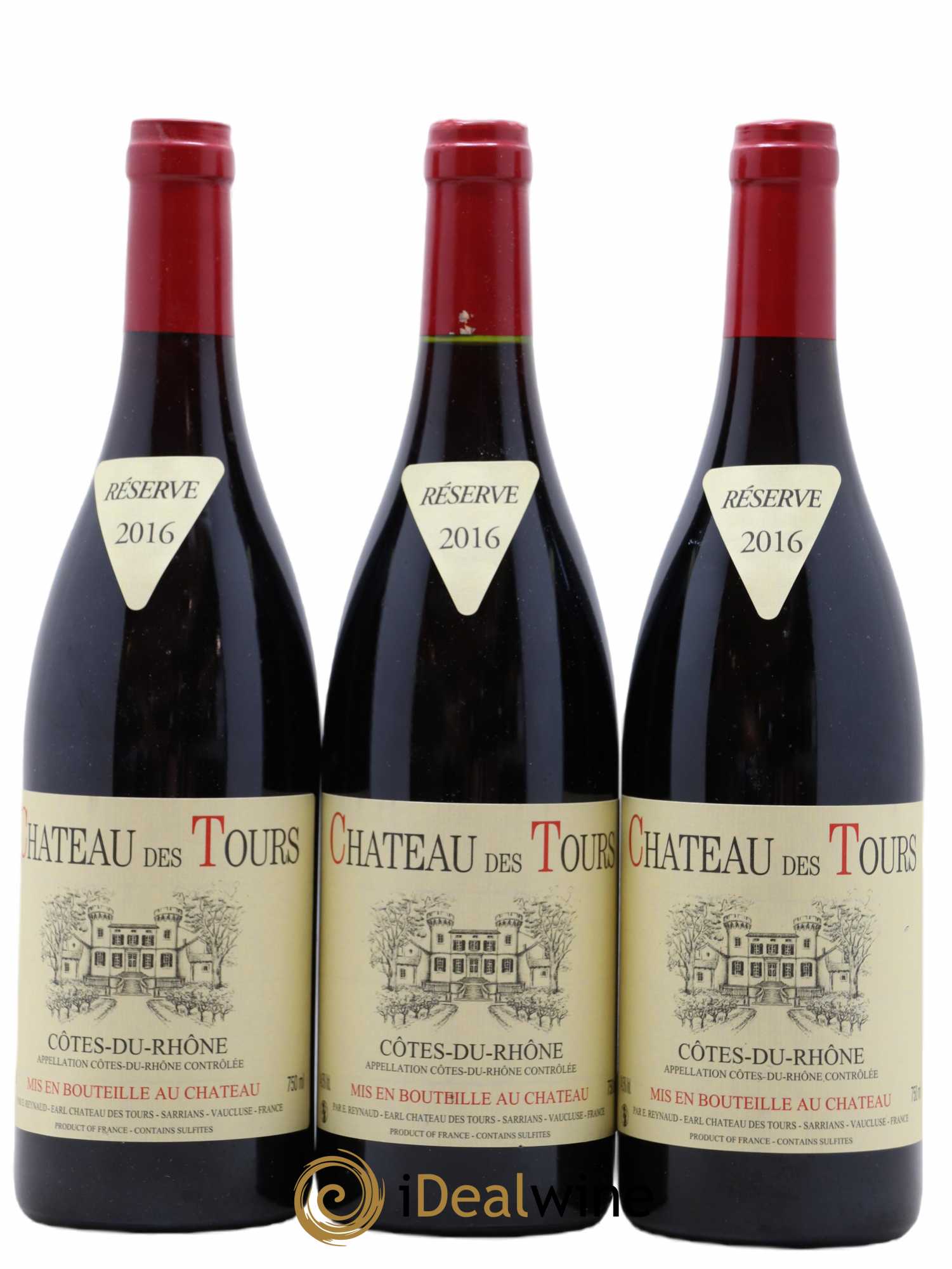 Côtes-du-Rhône Château des Tours Emmanuel Reynaud 2016 - Lot de 3 bouteilles - 0