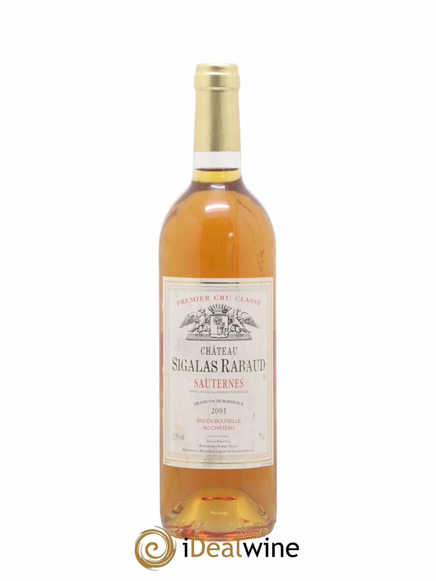 Château Sigalas Rabaud 1er Grand Cru Classé 2001 - Posten von 1 Flasche - 0