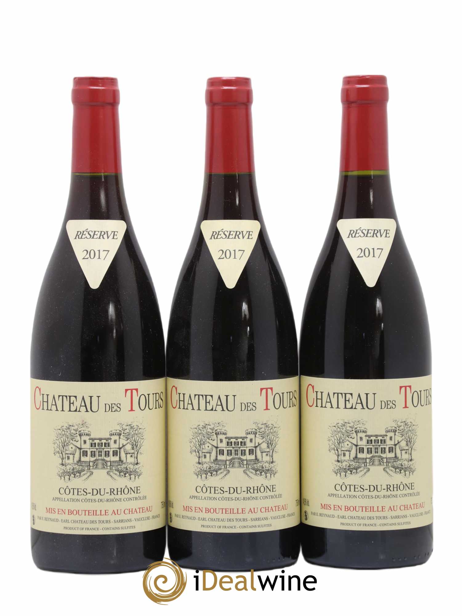 Côtes-du-Rhône Château des Tours Emmanuel Reynaud 2017 - Lot de 3 bouteilles - 0
