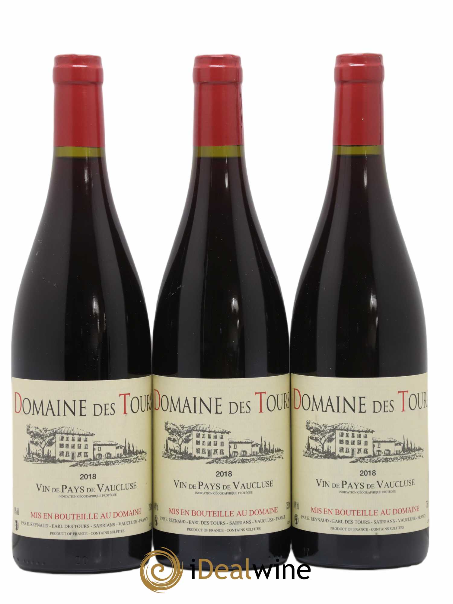 Vaucluse (Vin de Pays de Vaucluse) Domaine des Tours Emmanuel Reynaud 2018 - Lot de 3 bouteilles - 0