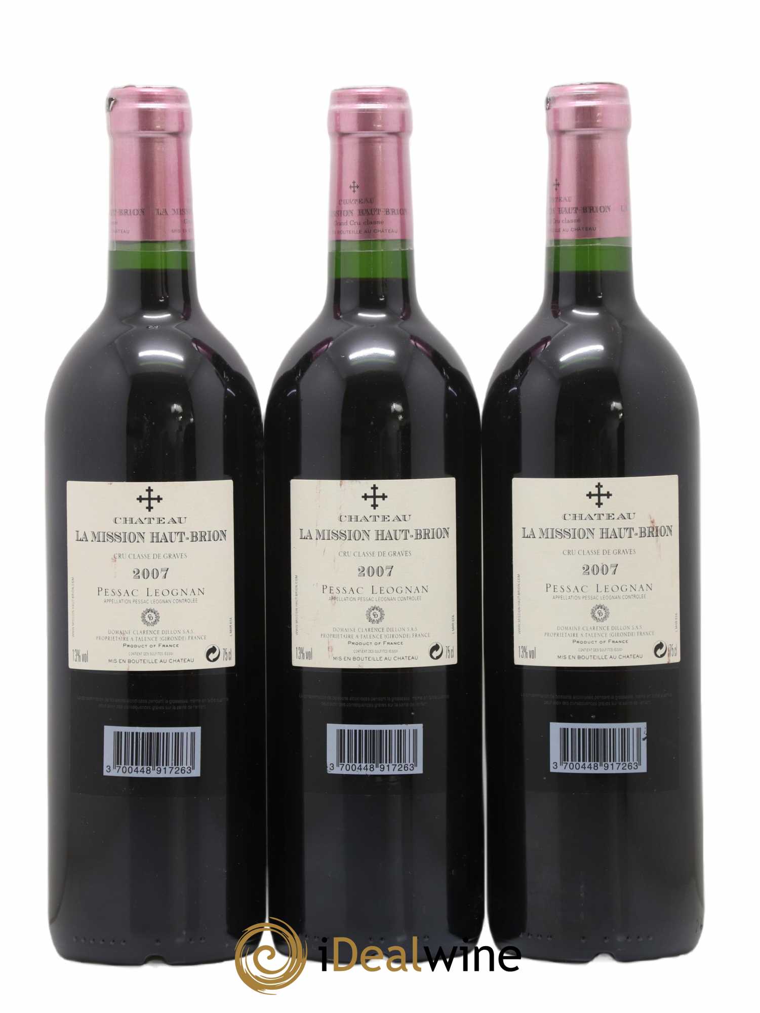 Château la Mission Haut-Brion Cru Classé de Graves 2007 - Lot de 3 bouteilles - 1