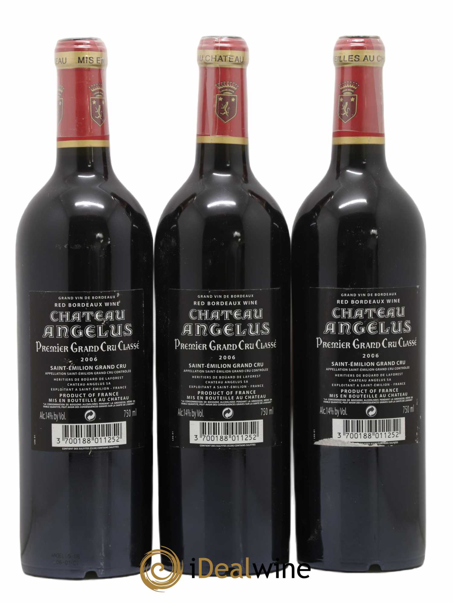 Château Angélus 1er Grand Cru Classé A 2006 - Lot de 3 bouteilles - 1